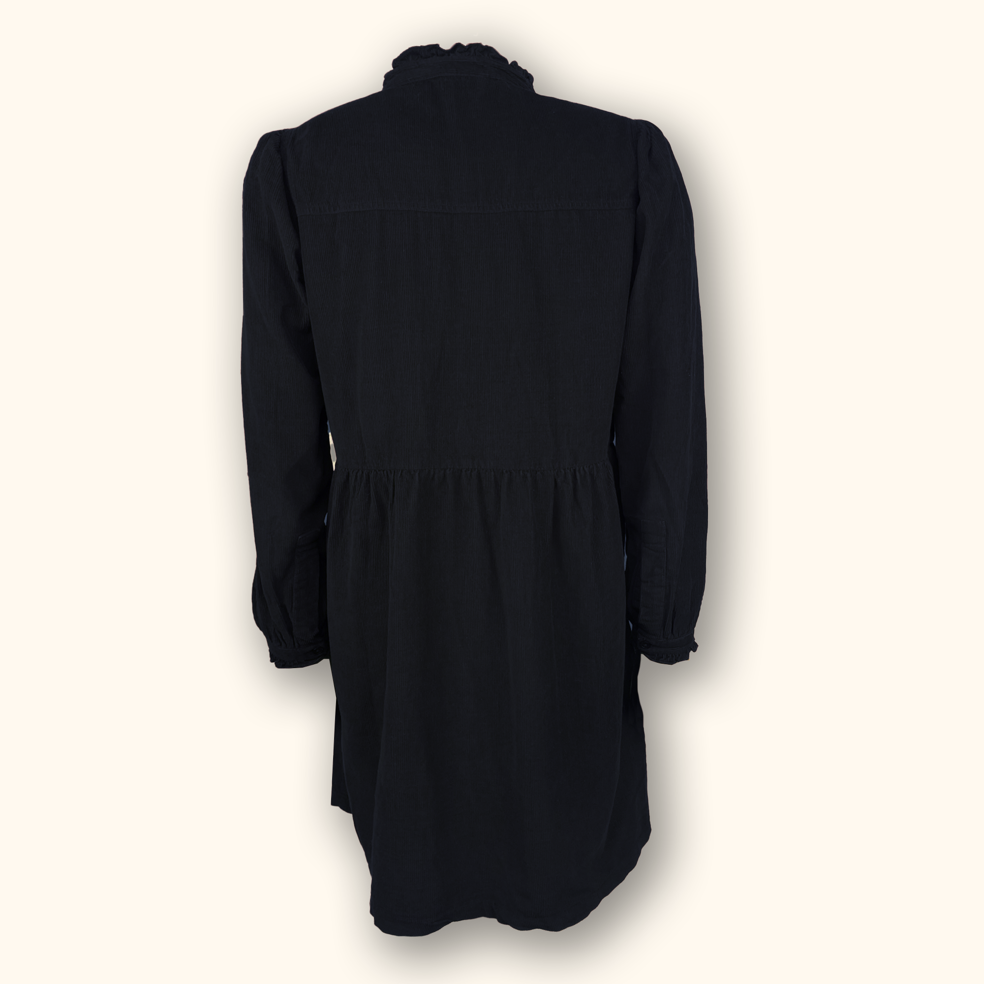 Hush Long Sleeve Corduroy Black Dress - Size 12 - - Dresses