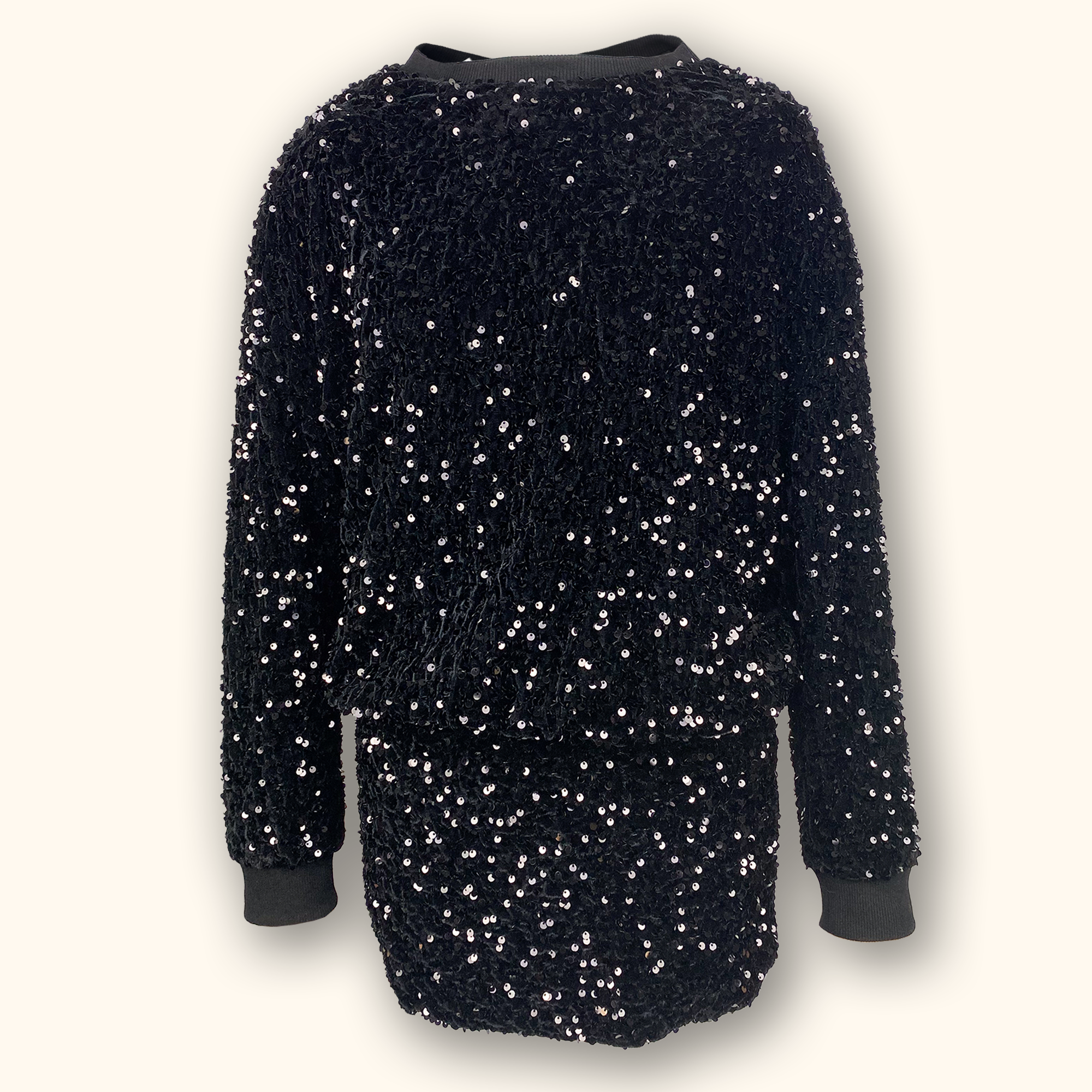 Noughts & Kisses Black Sequin Mini Dress - Size Medium - - Dresses
