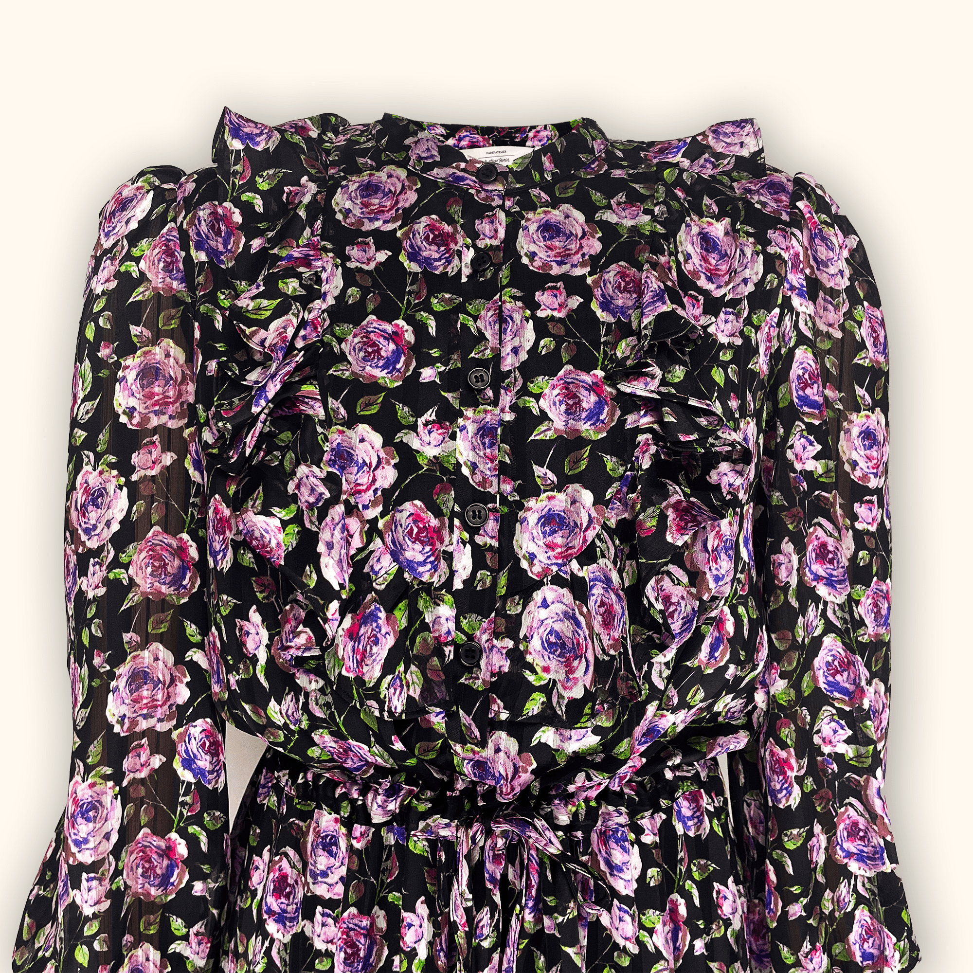 & Other Stories Black Floral Midi Dress - Size Small & Other Stories