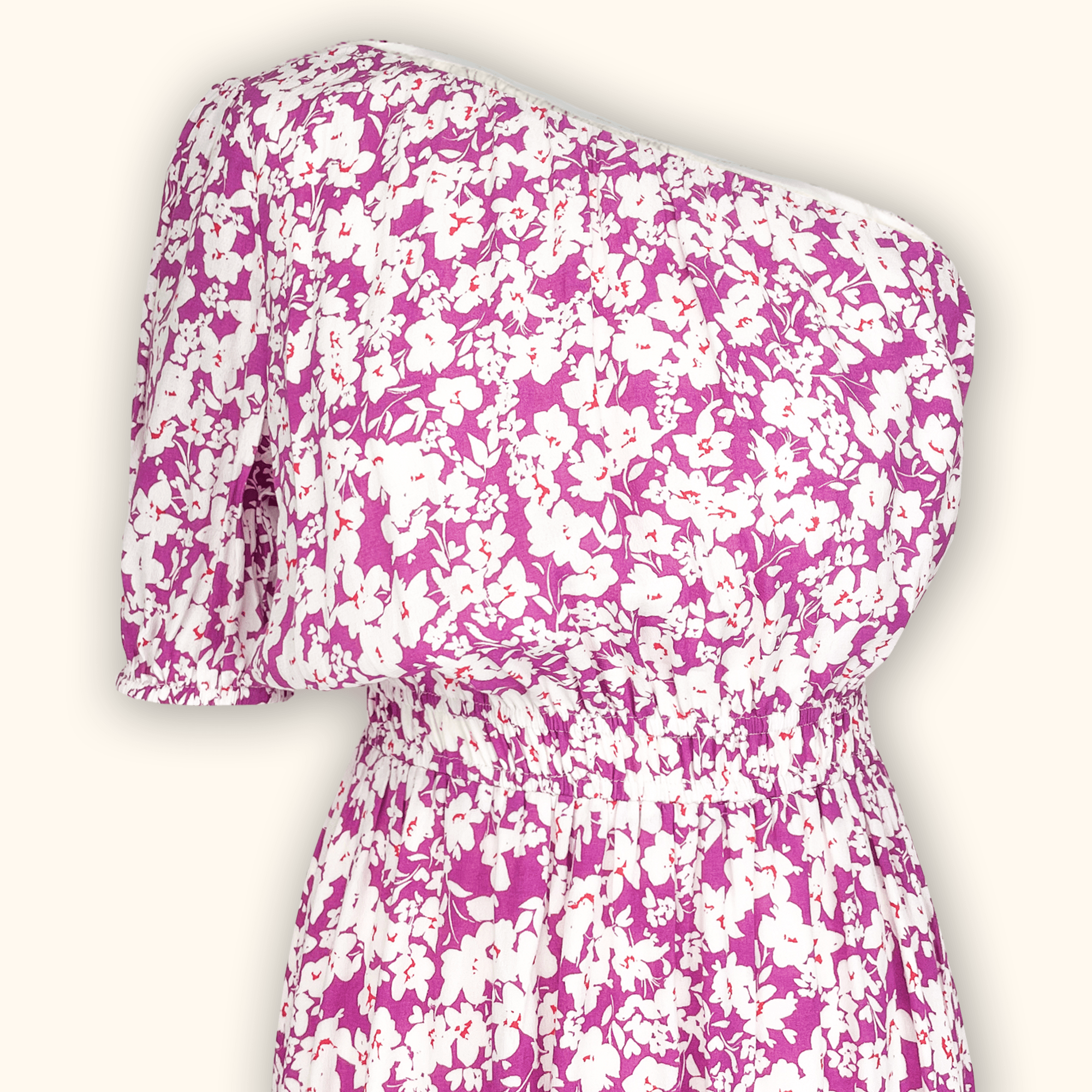 Hush One Shoulder Pink Floral Midi Dress - Size 10 Hush