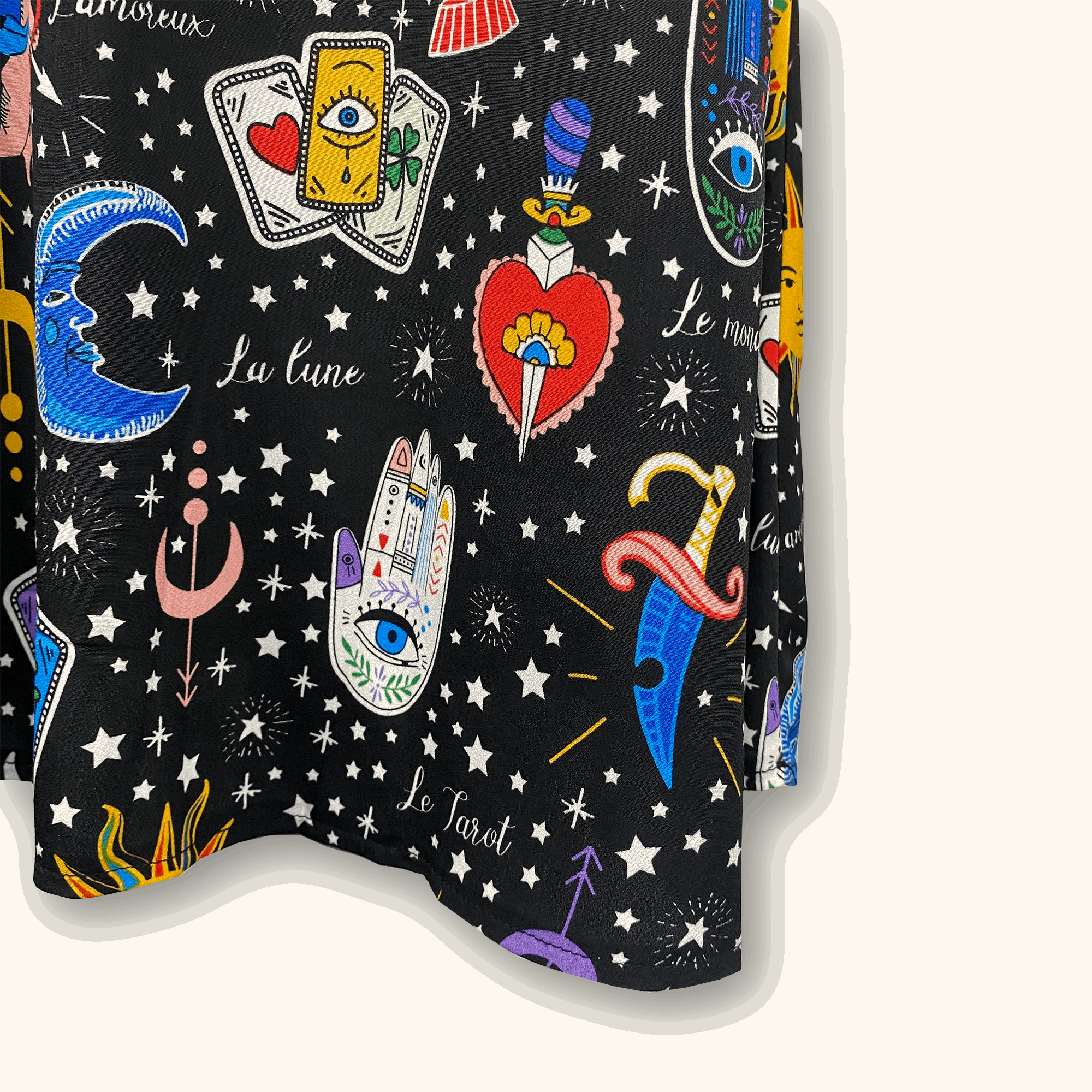 Colourful Short Sleeve Printed Cosmic Dress - Size XL - - Dresses