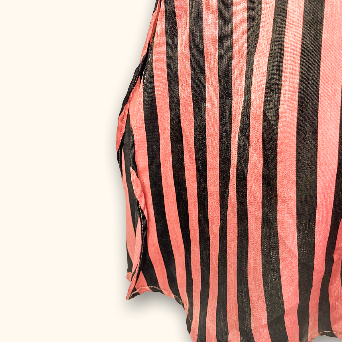 Mango Pink Stripe Satin Long Sleeve Midi Dress - Size 10