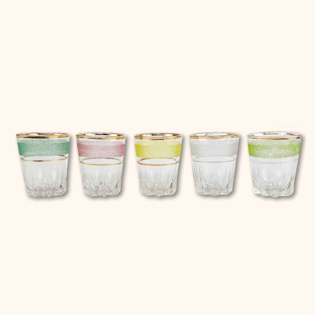 Frosted Colourful Shot Glasses - Set of 5 -  - Glassware
