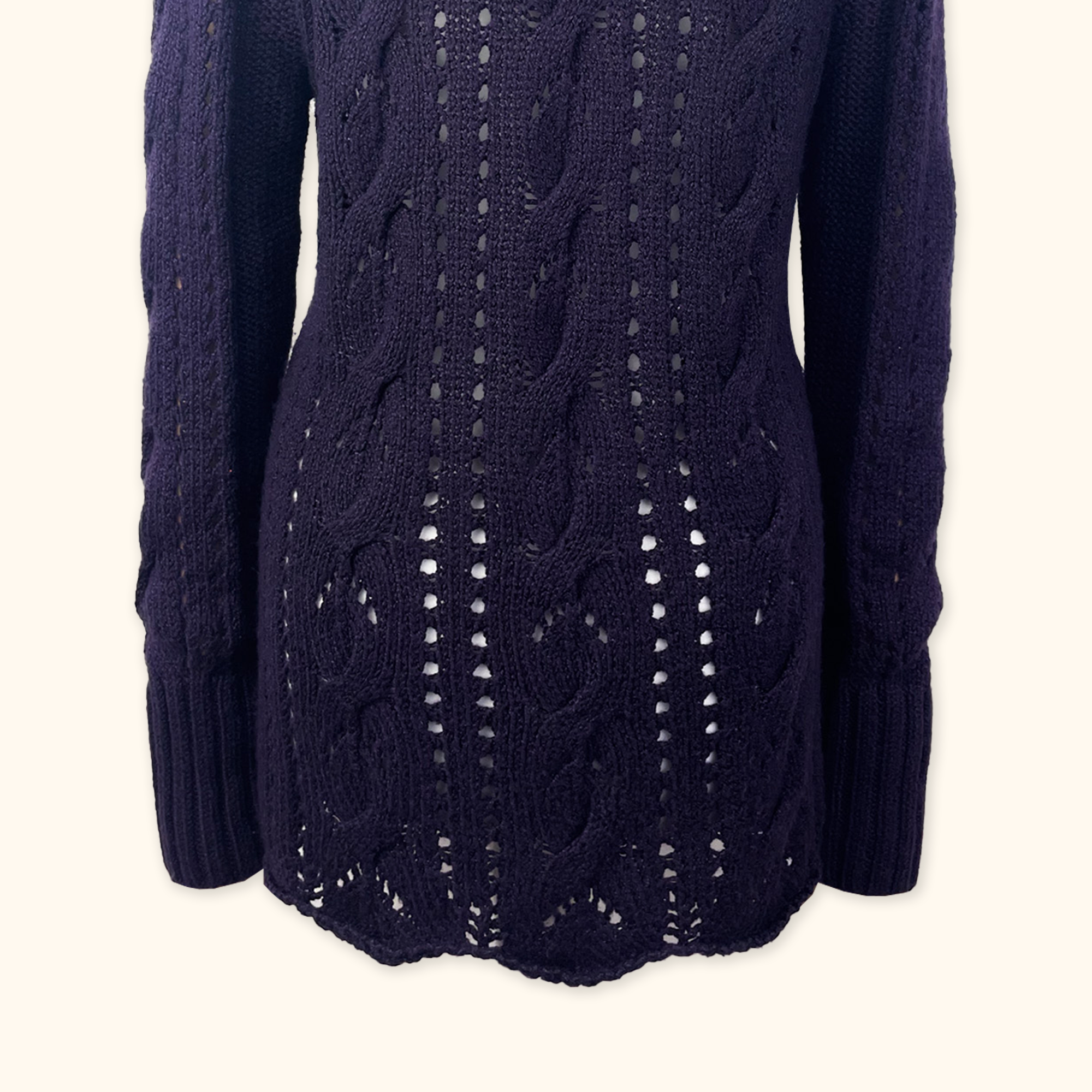 DKNY Purple Cable Knit Cardigan - Size XL DKNY Jeans