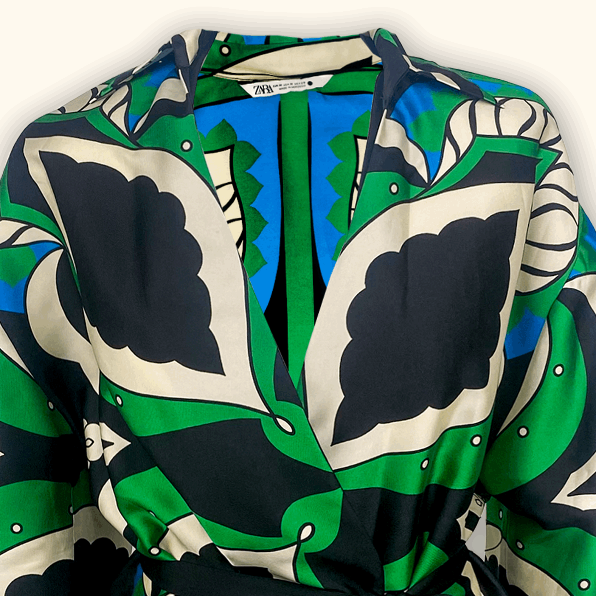 Zara Pattern Kimono Shirt Co-ord - Size Medium - - Tops & Shirts