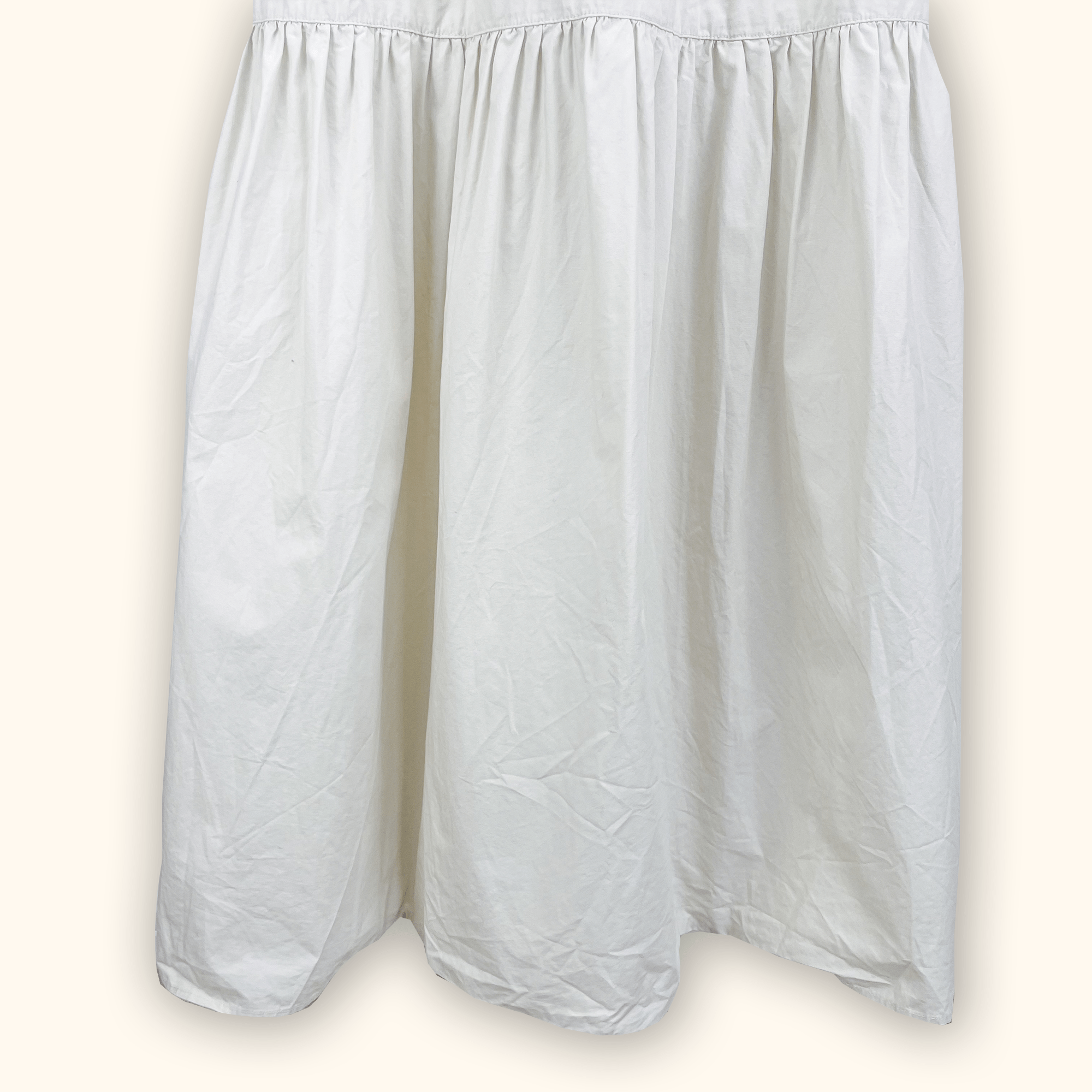 Monki Cream Cotton Tiered Midi Dress - Size Small Monki