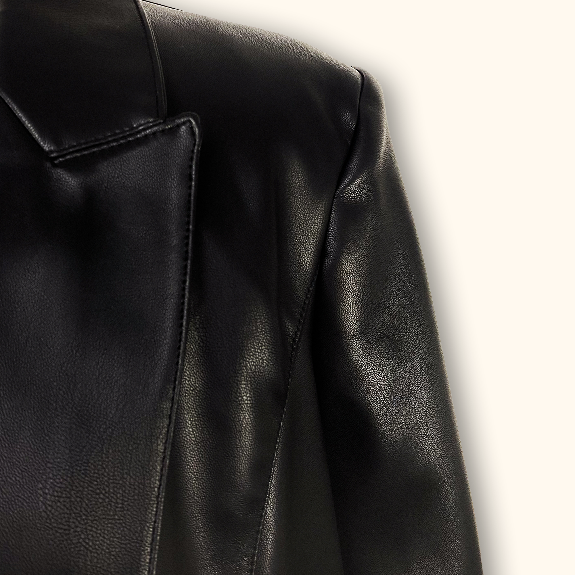 River Island Black Faux Leather Blazer - Size 14 - - Coats & jackets