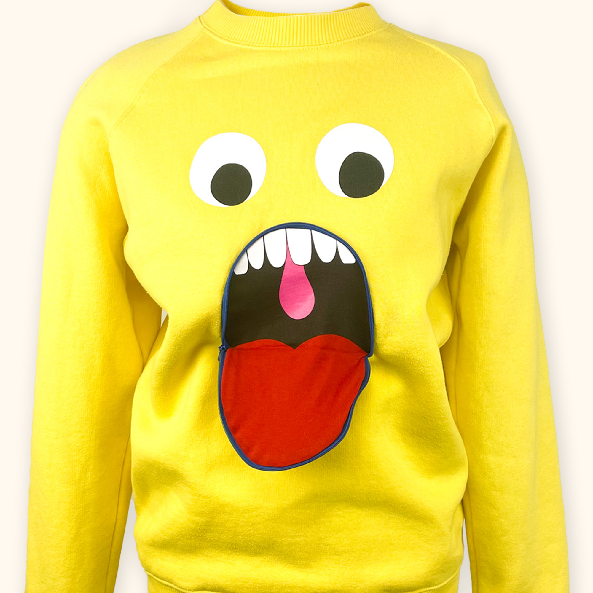 Lazy Oaf Yellow Shut Your Mouth Sweatshirt - Size Small Lazy Oaf