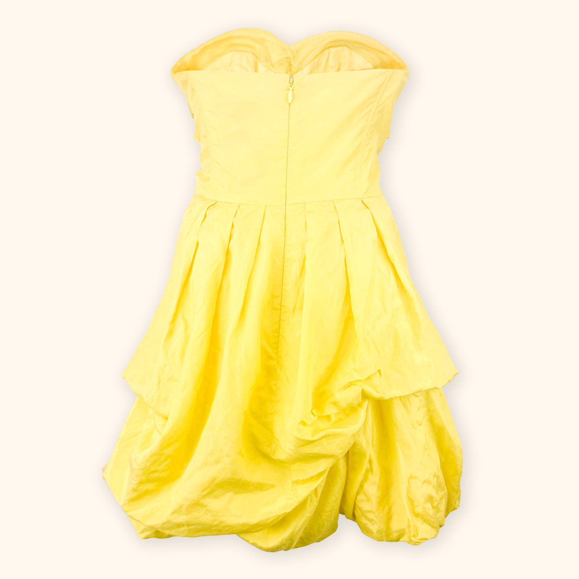 ASOS Yellow Puff Ball Strapless Mini Dress - Size 14 ASOS
