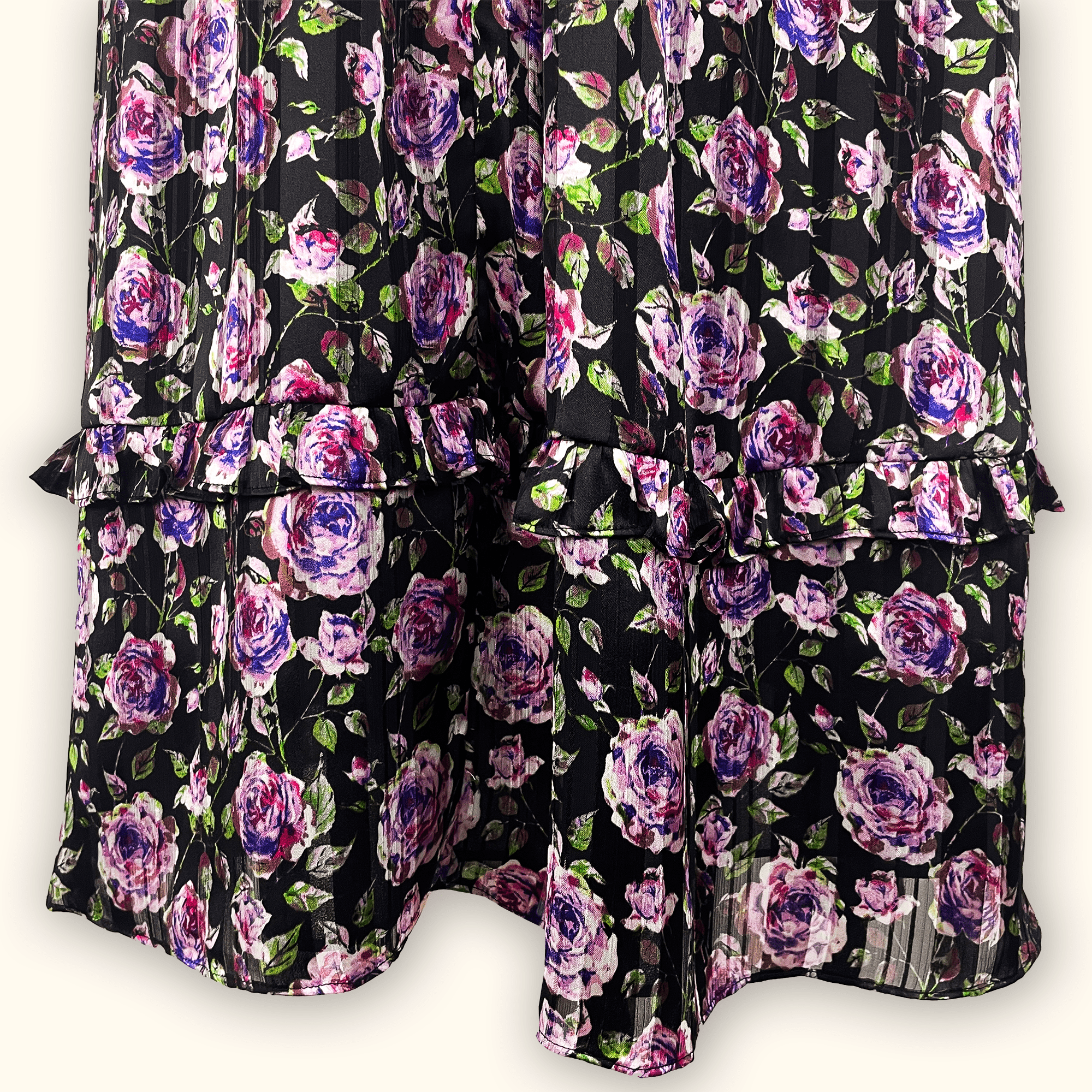 & Other Stories Black Floral Midi Dress - Size Small & Other Stories