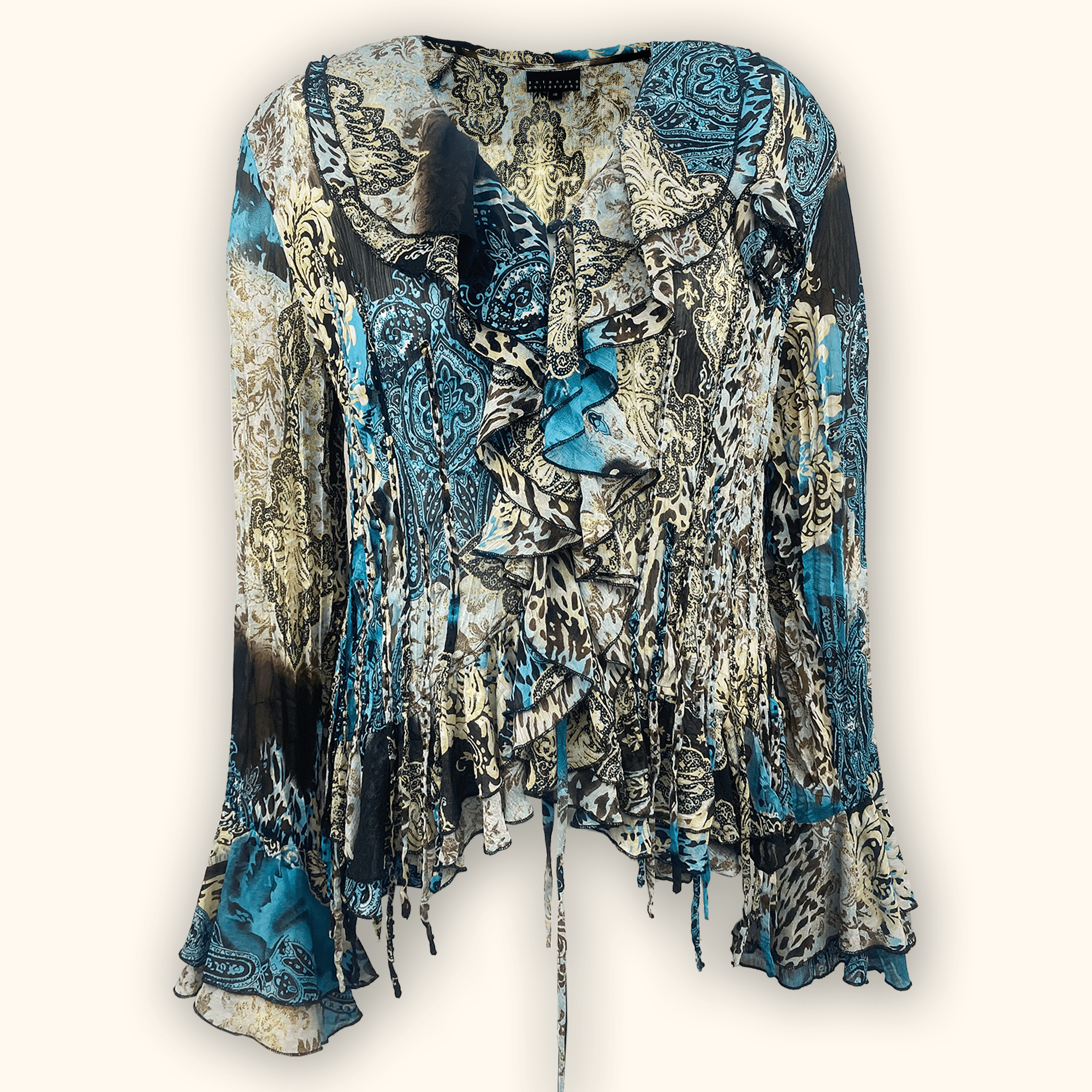 Antonio Philosophy Long Sleeve Boho Blouse - Size 16 Philosophy