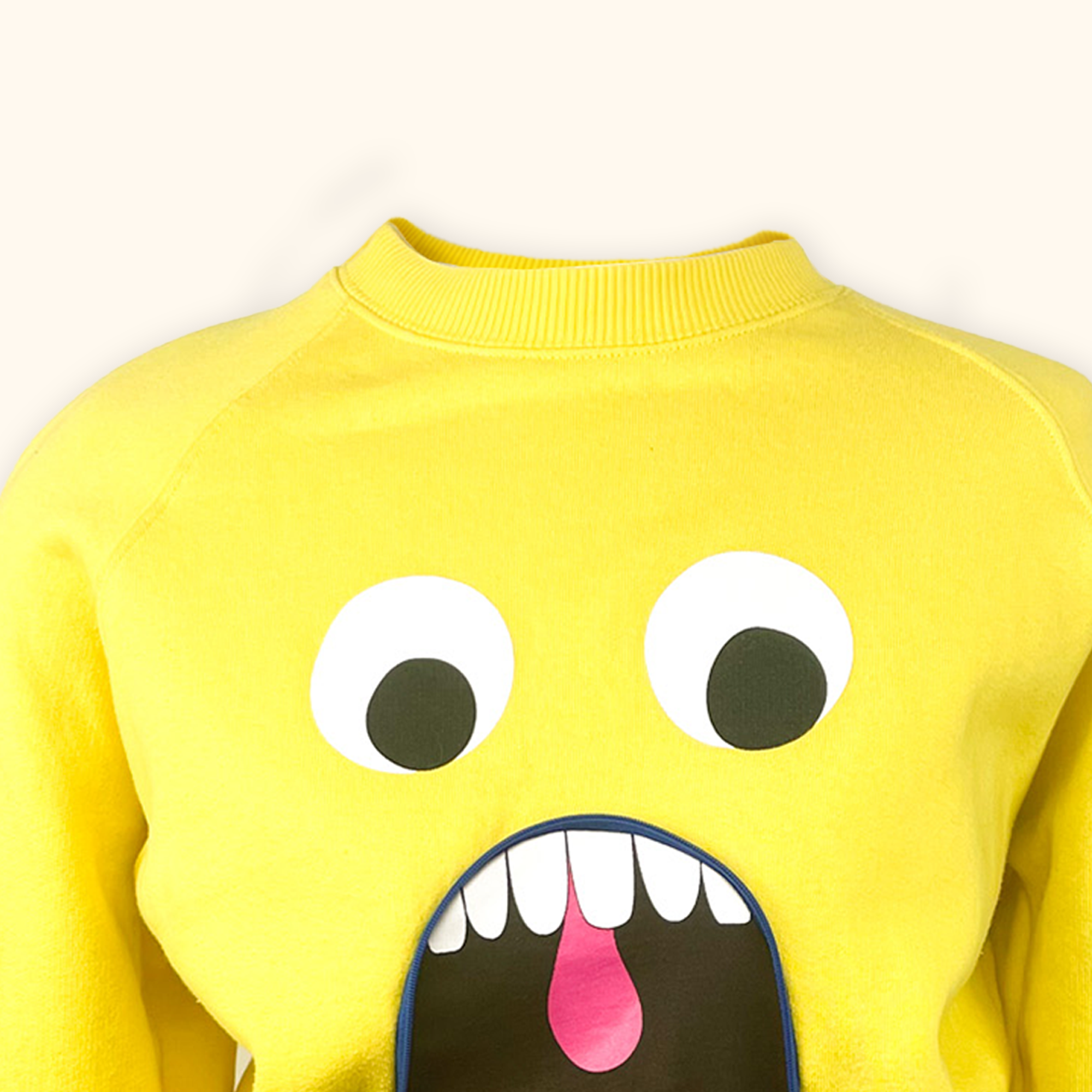 Lazy Oaf Yellow Shut Your Mouth Sweatshirt - Size Small Lazy Oaf
