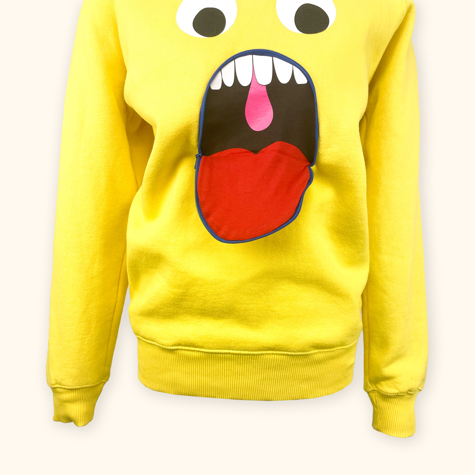 Lazy Oaf Yellow Shut Your Mouth Sweatshirt - Size Small Lazy Oaf