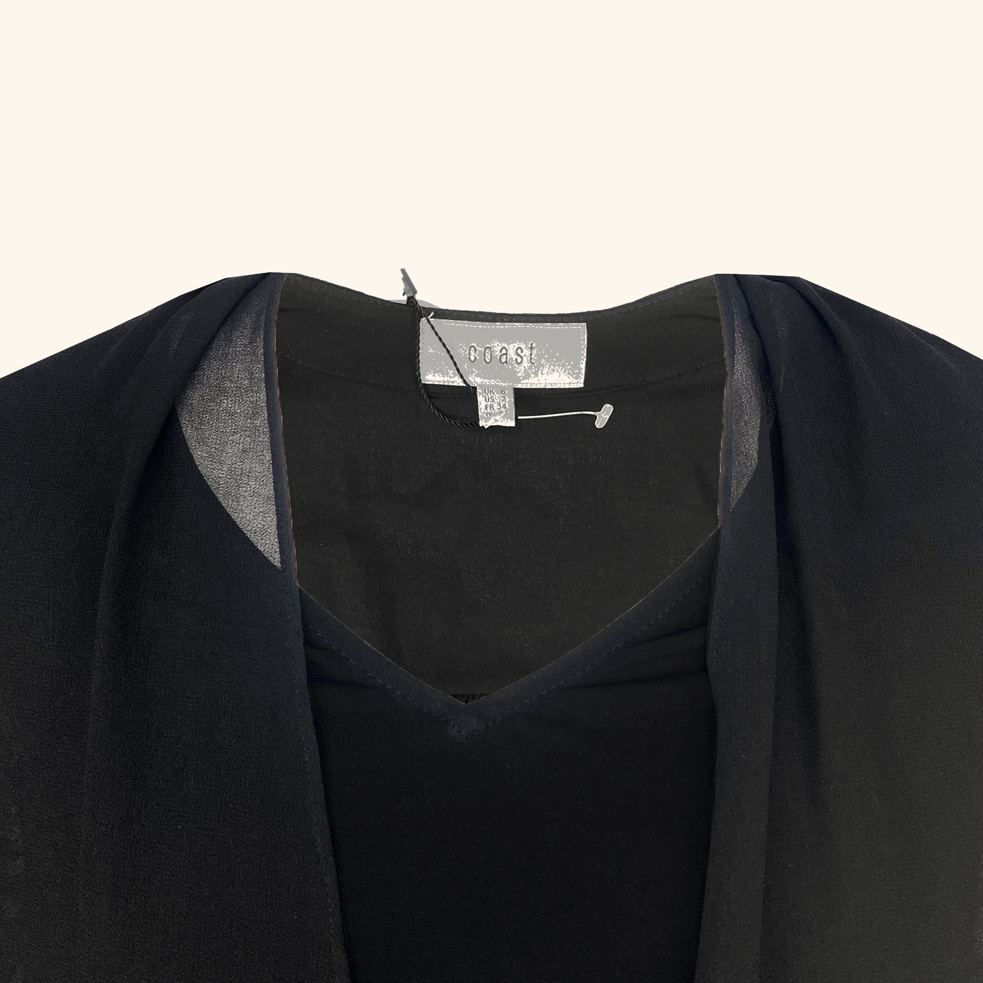 Coast Black Sheer Long Sleeve Lace Top - Size 6 -  - Tops & Shirts