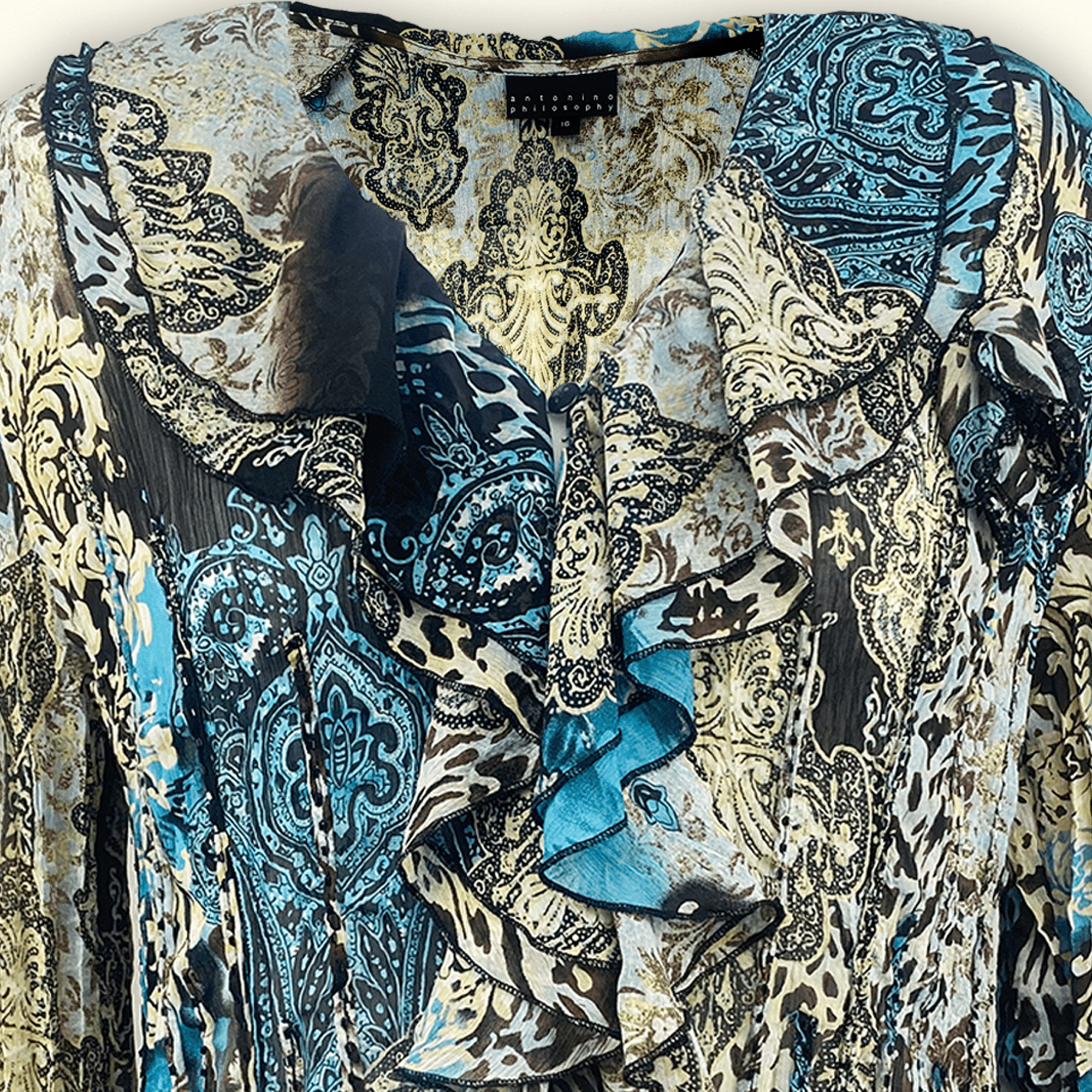 Antonio Philosophy Long Sleeve Boho Blouse - Size 16 Philosophy