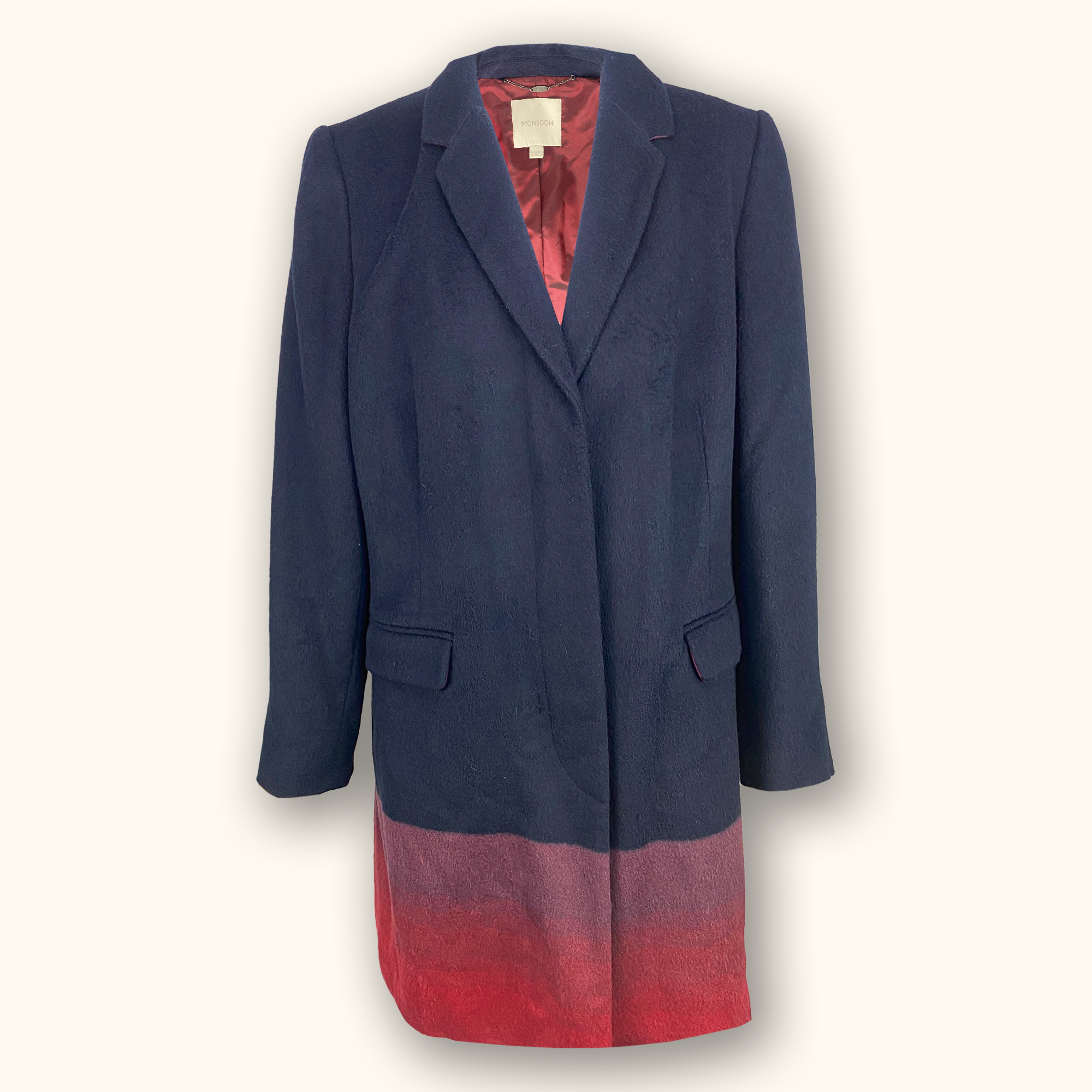 Monsoon Soft Wool Blend Ombre Coat - Size 18 -  - Coats & jackets