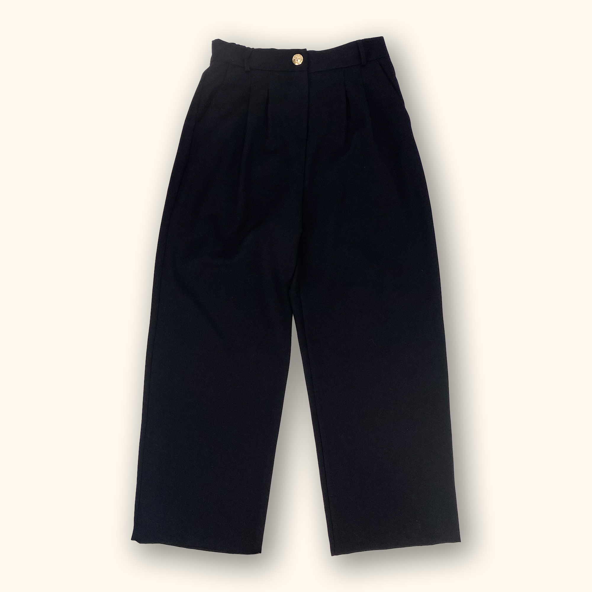 River Island Black Wide Leg Trousers - Size 14 - - Jeans & Trousers