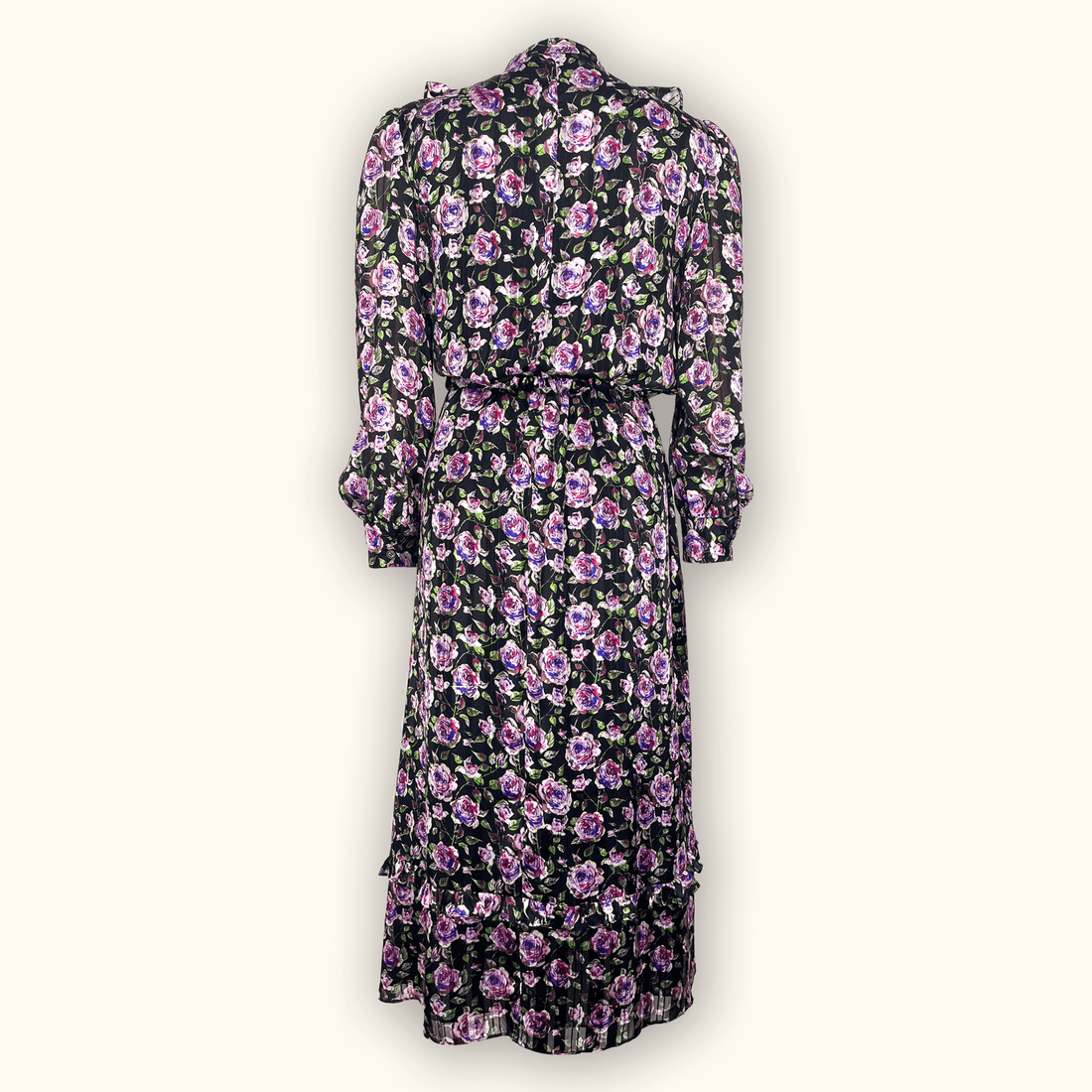 & Other Stories Black Floral Midi Dress - Size Small & Other Stories