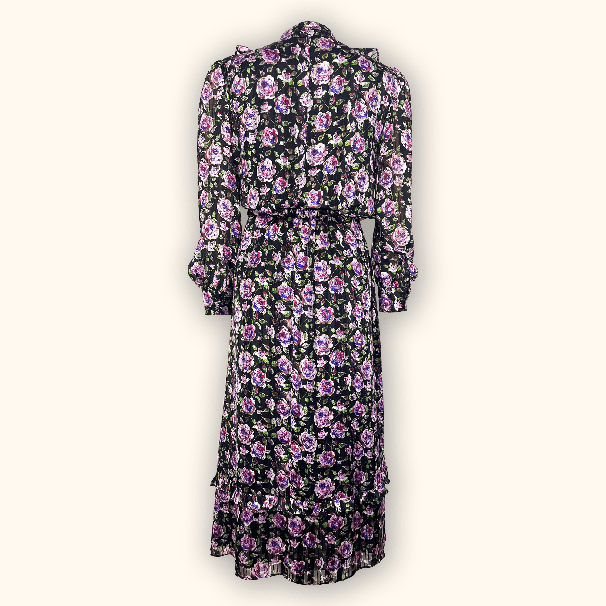 & Other Stories Black Floral Midi Dress - Size Small & Other Stories