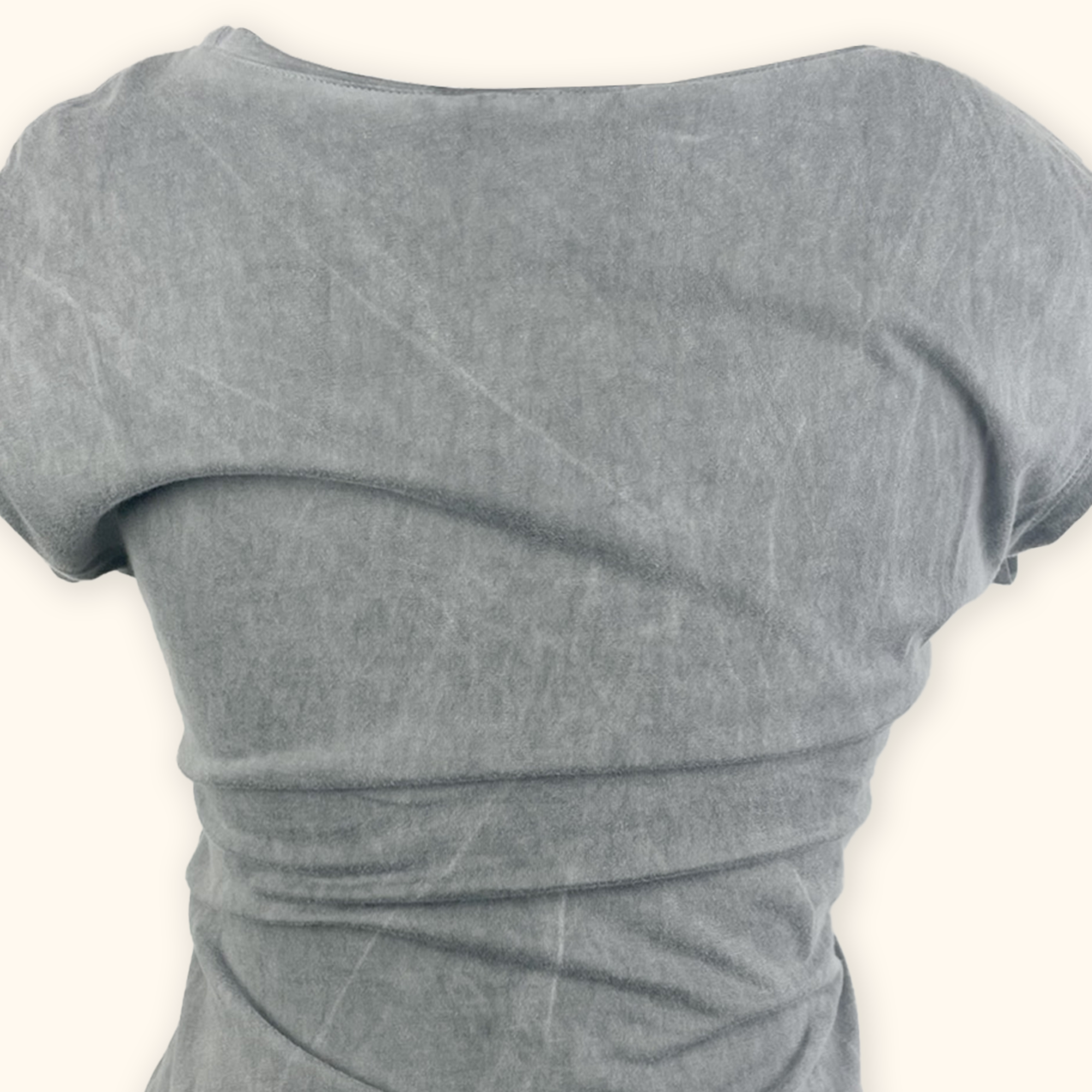 New Look Grey Y2K Jewel Bead Short Sleeve Top - Size 8 New Look