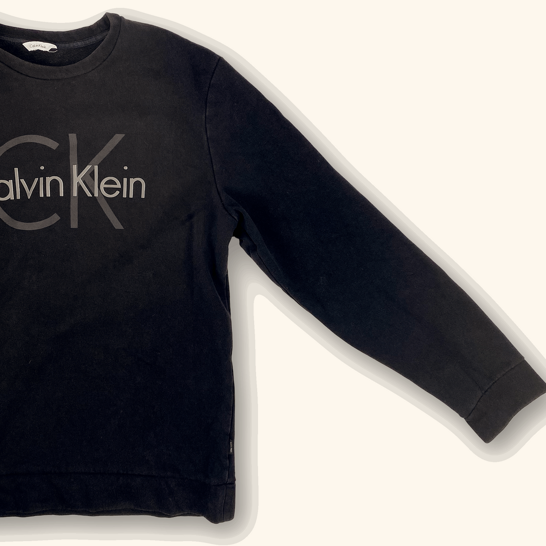 Calvin Klein Black Logo Sweatshirt - Size Small -  - Jumpers