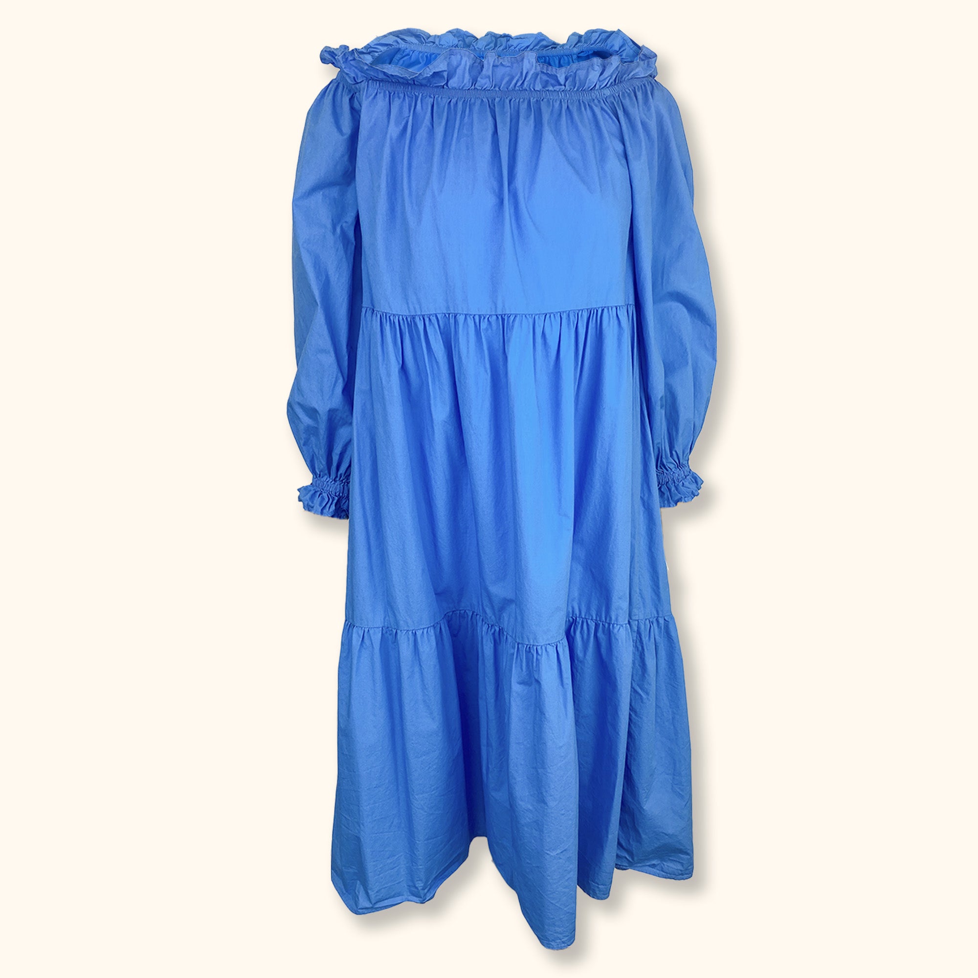 River Island Blue Bardot Smock Dress - Size 14 -  - Dresses