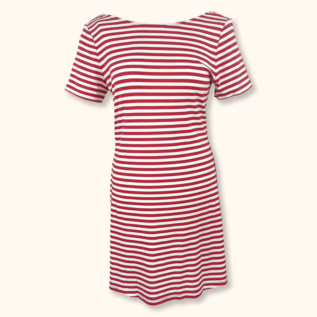 & Other Stories Red Stripe Short Sleeve Dress - Size 14 - - Dresses