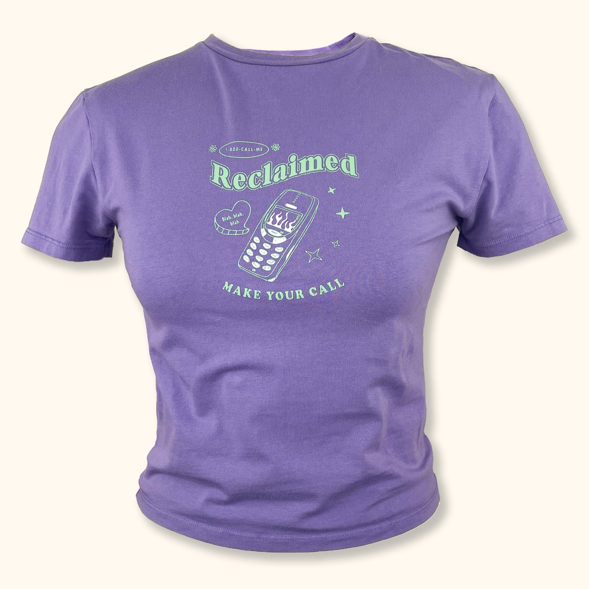 Reclaimed Vintage Purple Graphic T-Shirt - Size 8 - - Tops & Shirts