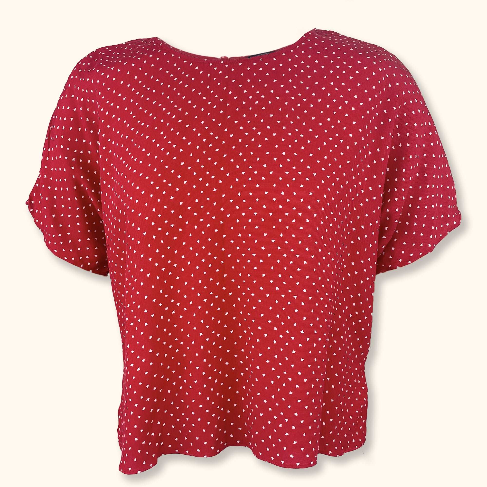 & Other Stories Red Polka Dot Short Sleeve Blouse - Size 14 -  - Dresses