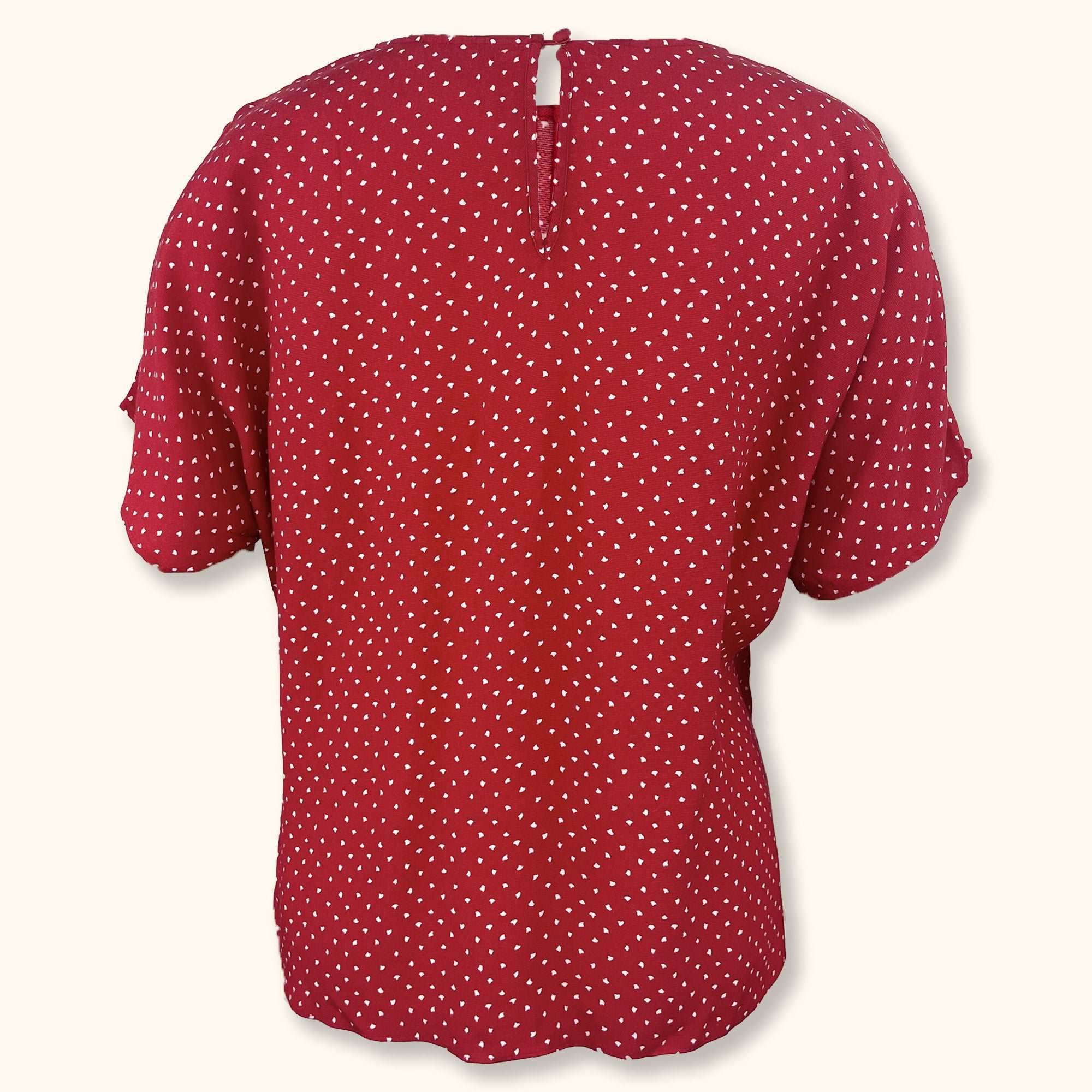 & Other Stories Red Polka Dot Short Sleeve Blouse - Size 14 -  - Dresses