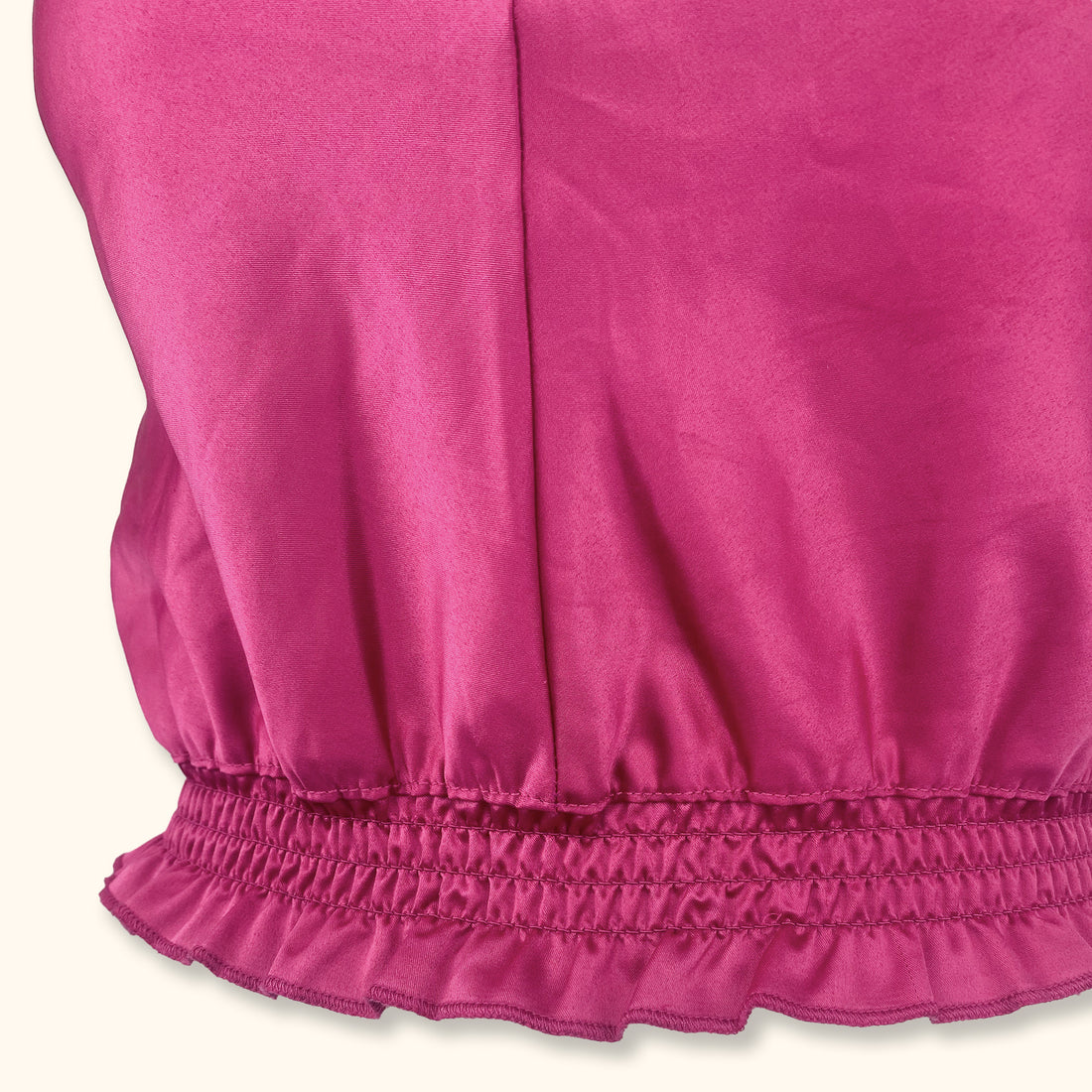 Zara Pink Satin Ruffle Crop Top - Size Small -  - Tops & Shirts