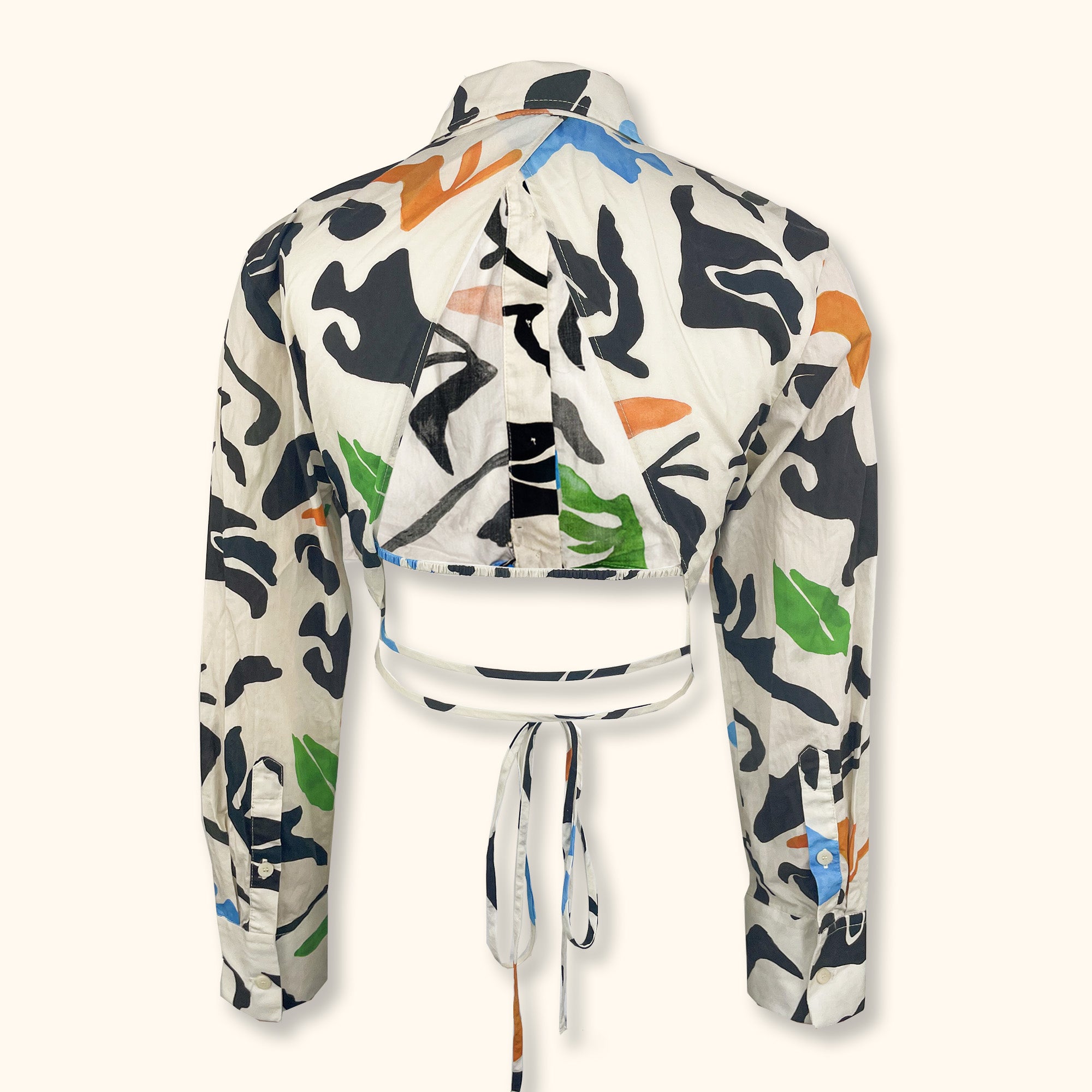 Zara Colourful Cropped Long Sleeve Shirt - Size Small - - Tops & Shirts