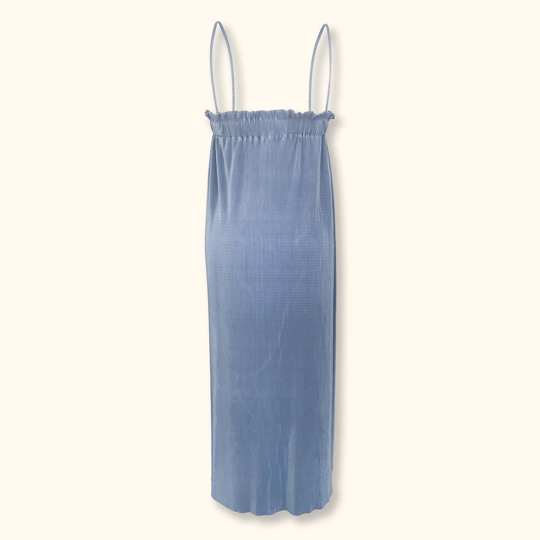 Zara Cool Blue Plisse Midi Dress - Size Medium -  - Dresses
