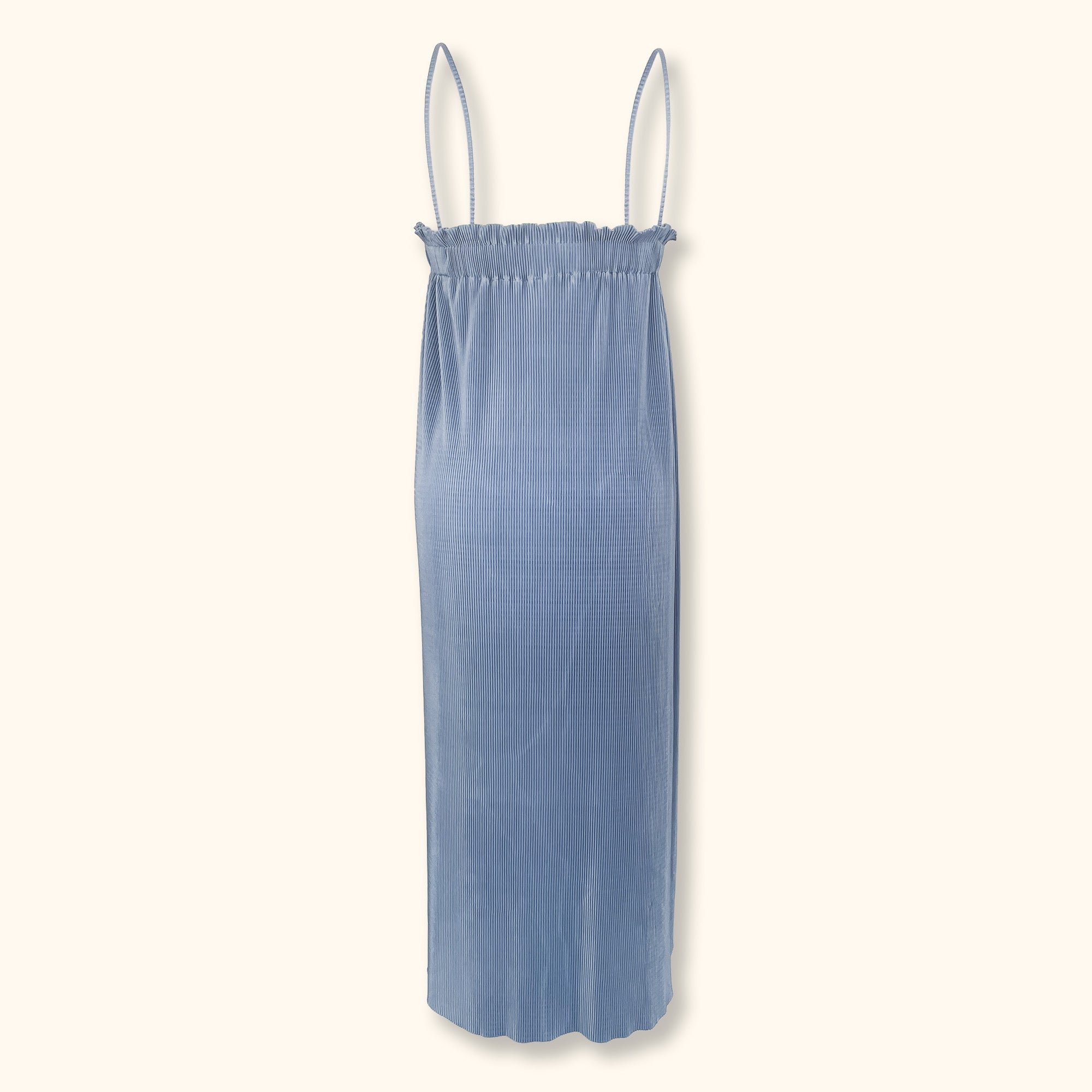 Zara Cool Blue Plisse Midi Dress - Size Medium - - Dresses
