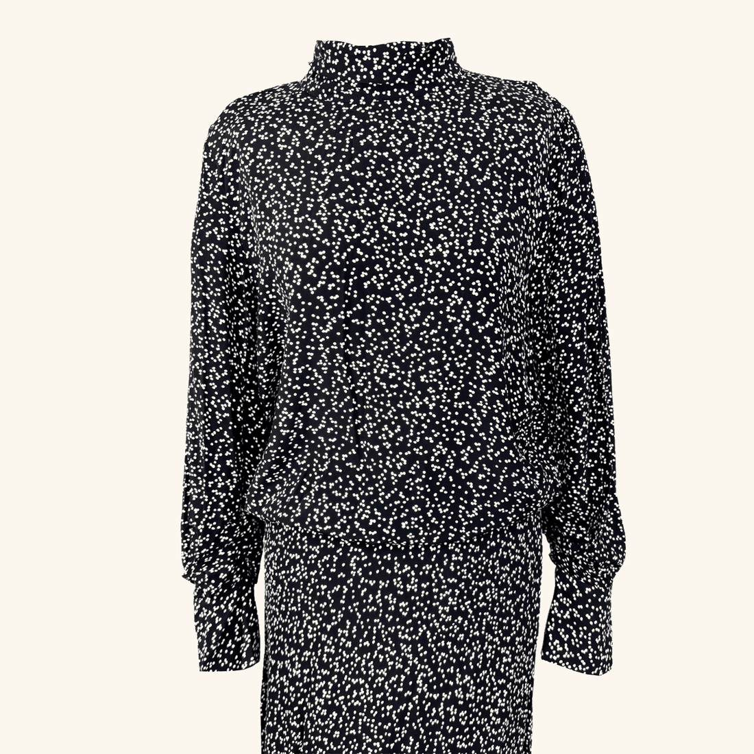 Zara Black Polka Dot Asymmetric Midi Dress - Size Medium Zara