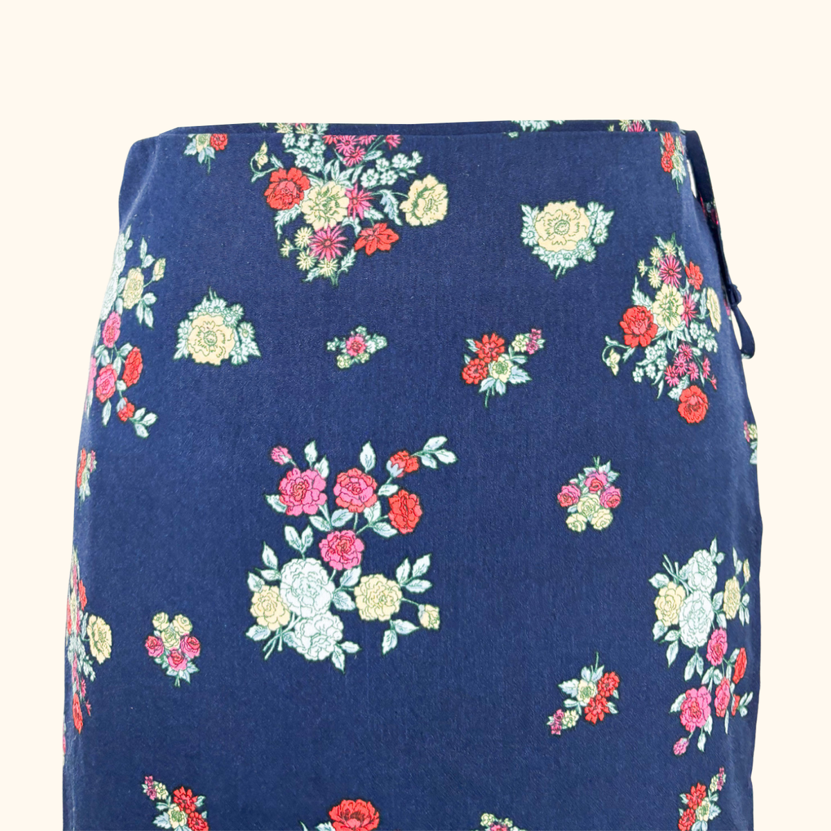 Hush Navy Floral Vienna Wrap Midi Skirt - Size 8