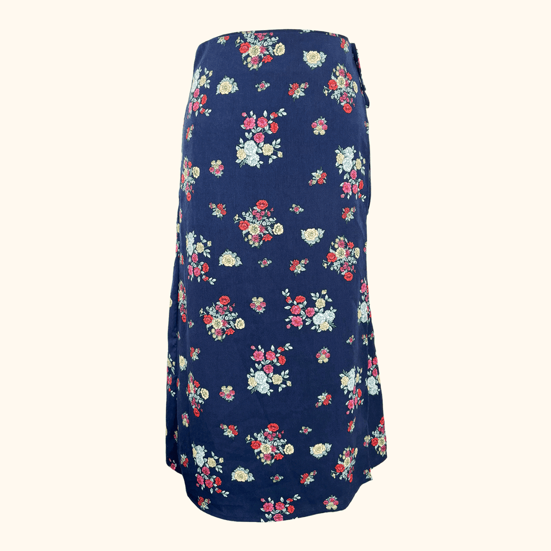 Hush Navy Floral Vienna Wrap Midi Skirt - Size 8 Hush