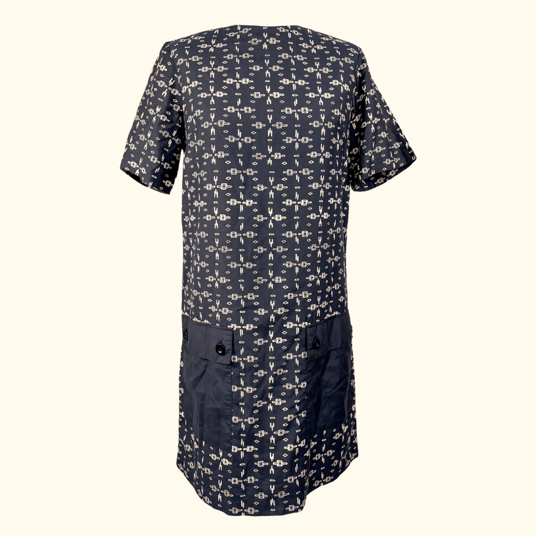 Toast Black Utility Shift Dress Short Sleeve - Size 8 Toast