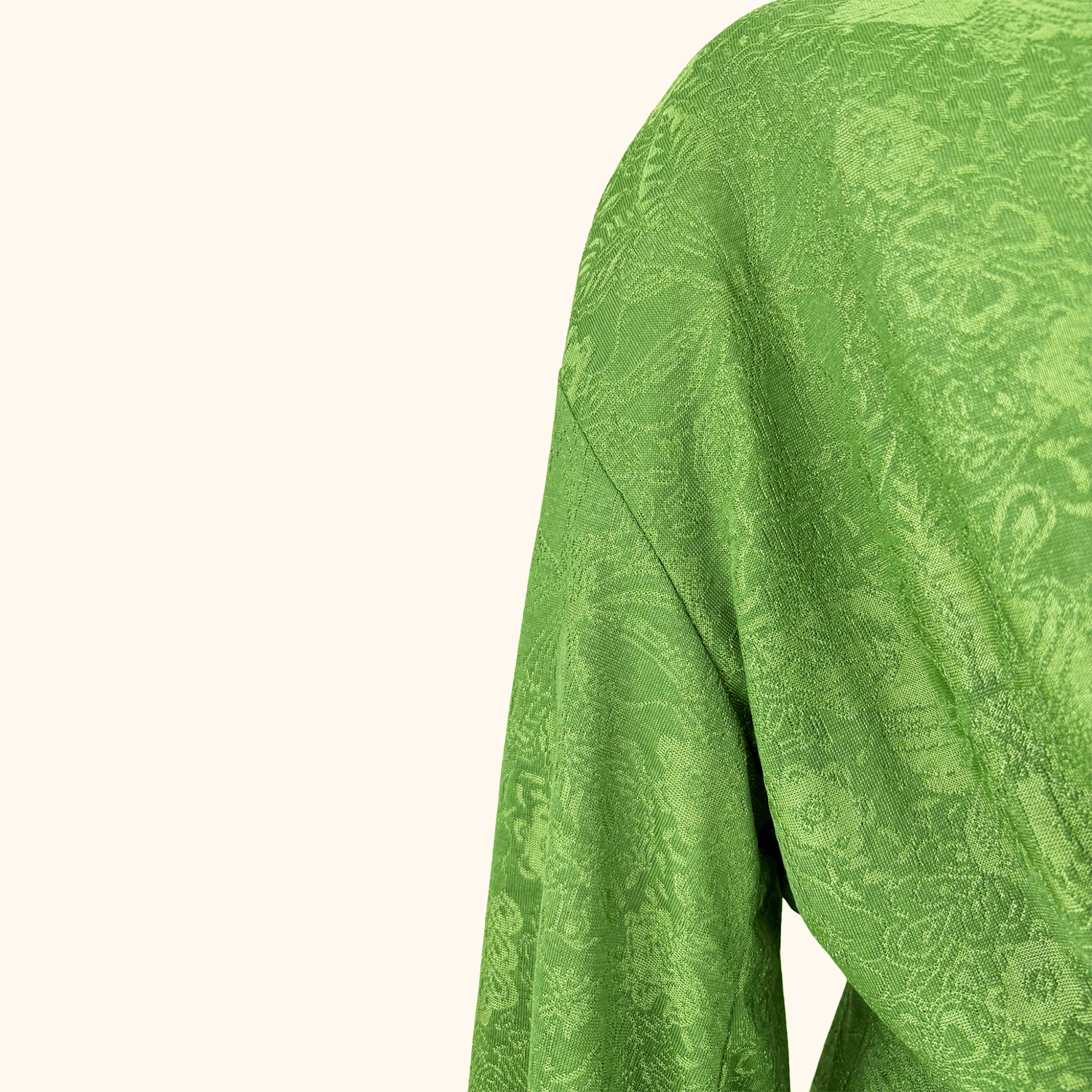 Zara Green Oriental Jacquard Wrap Dress Mini - Size Small Zara