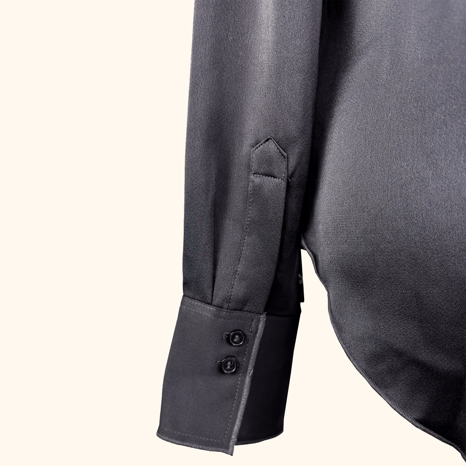 H&M Black Satin Long Sleeve Shirt - Size XS H&M