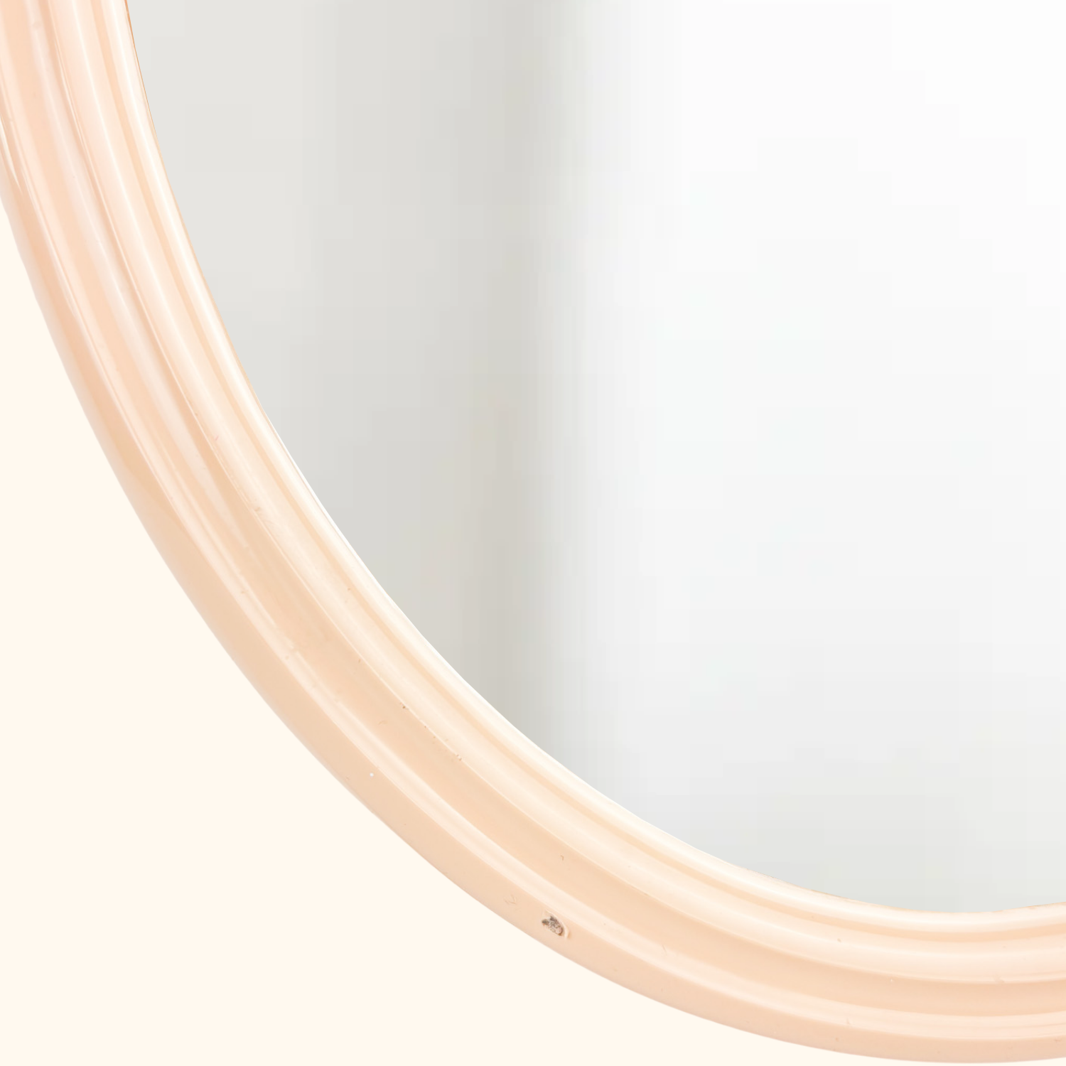 Space Age Tiger Plastics Vintage 1970s Oval Mirror Peach Tiger Plastics