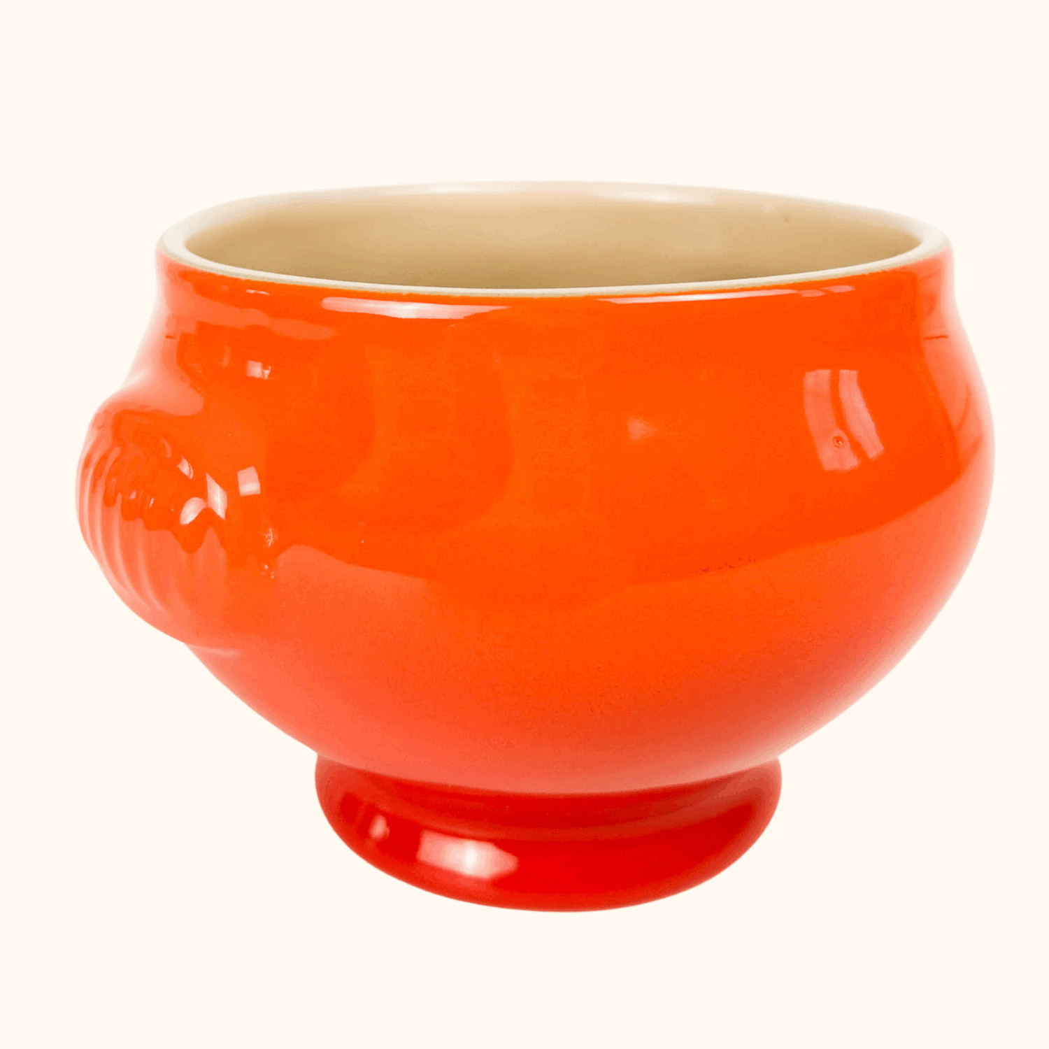 Le Creuset Volcanic Orange Stoneware Soup Bowl - - Kitchenware