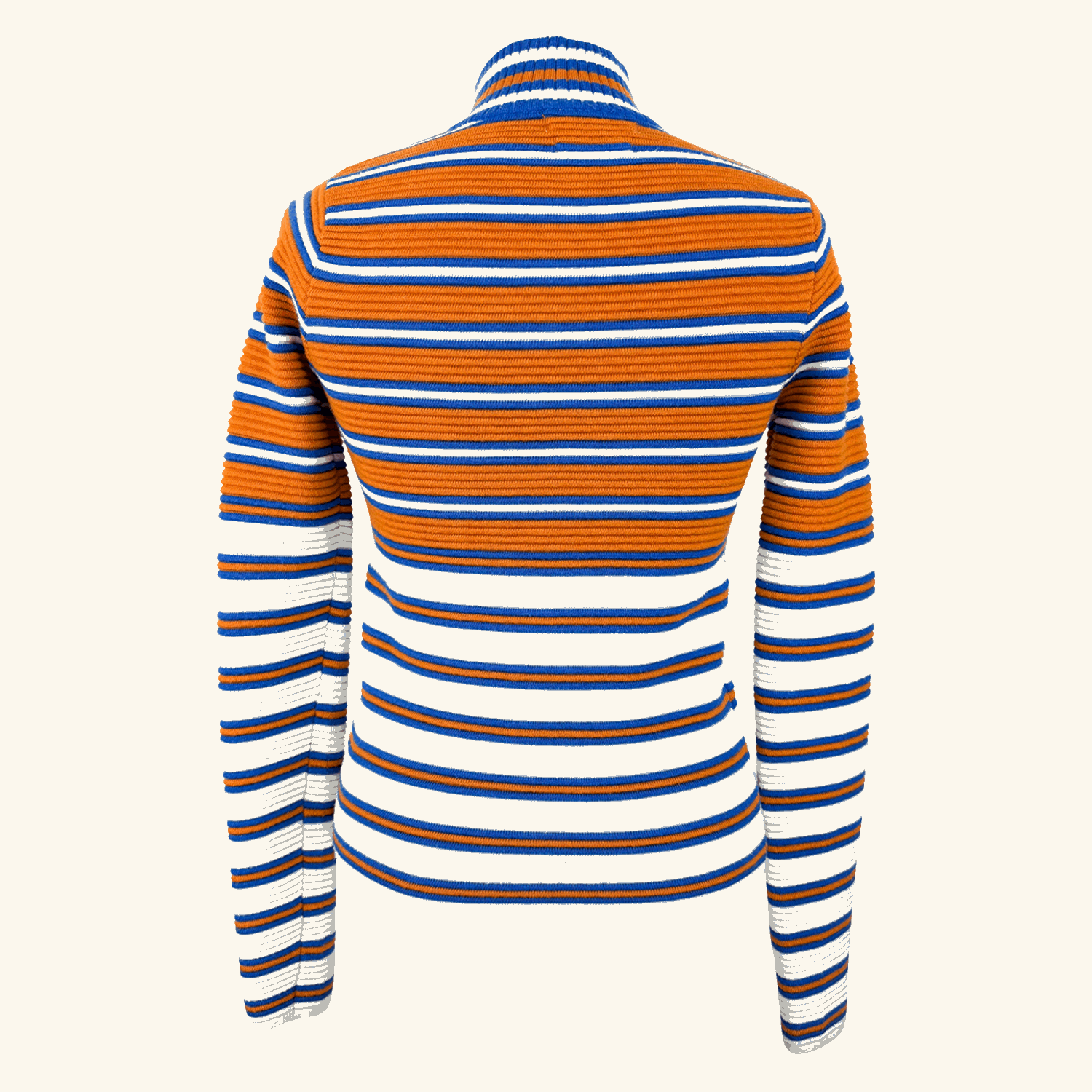 Mango Orange Striped Quarter Zip Jumper - Size XS Mango