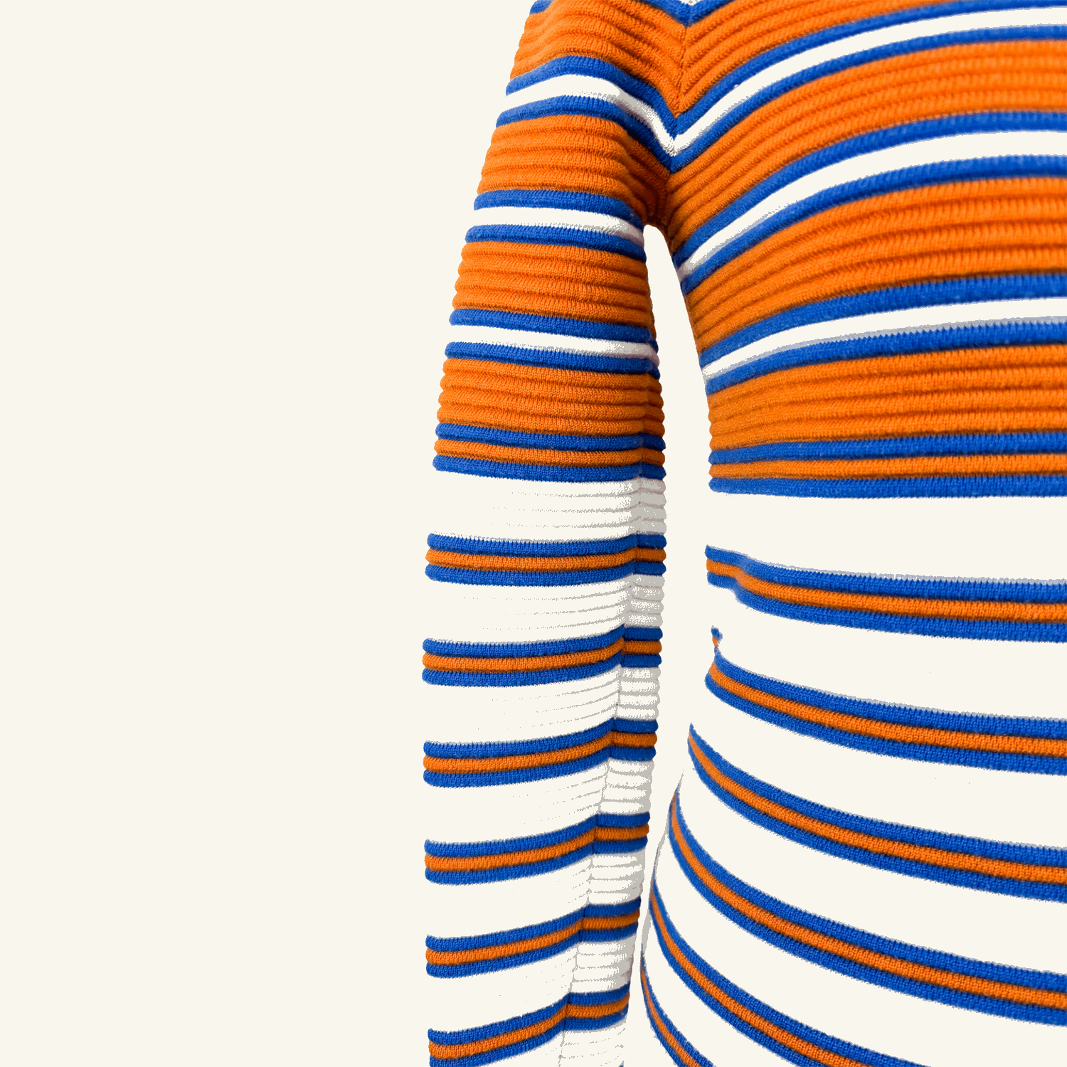 Mango Orange Striped Quarter Zip Jumper - Size XS Mango