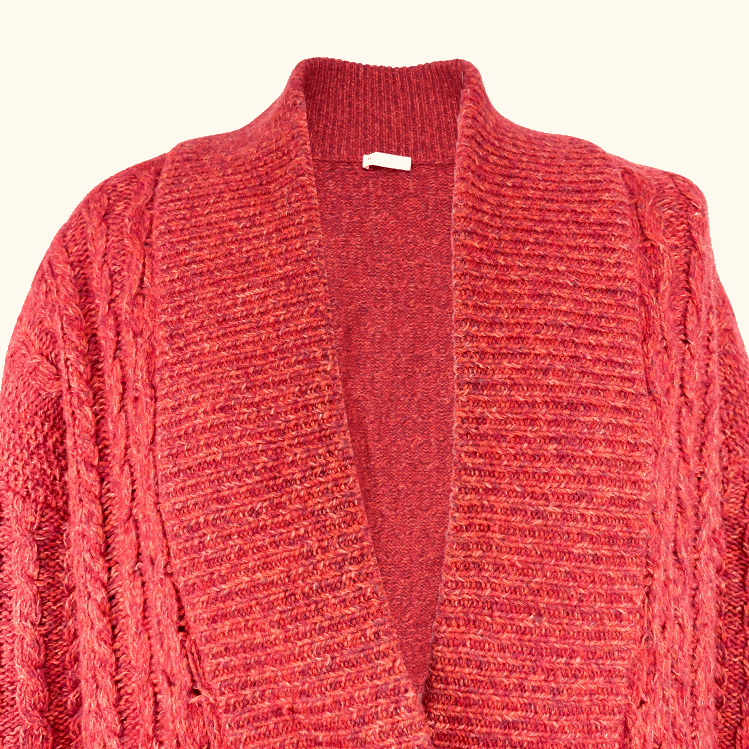 Whistles Burnt Orange Cable Knit Wool Blend Cardigan - Size 8 Whistles