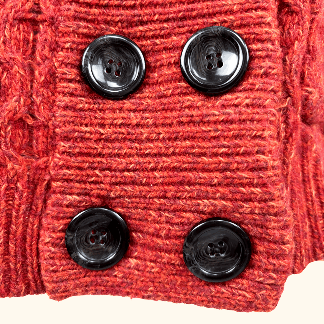 Whistles Burnt Orange Cable Knit Wool Blend Cardigan - Size 8 Whistles