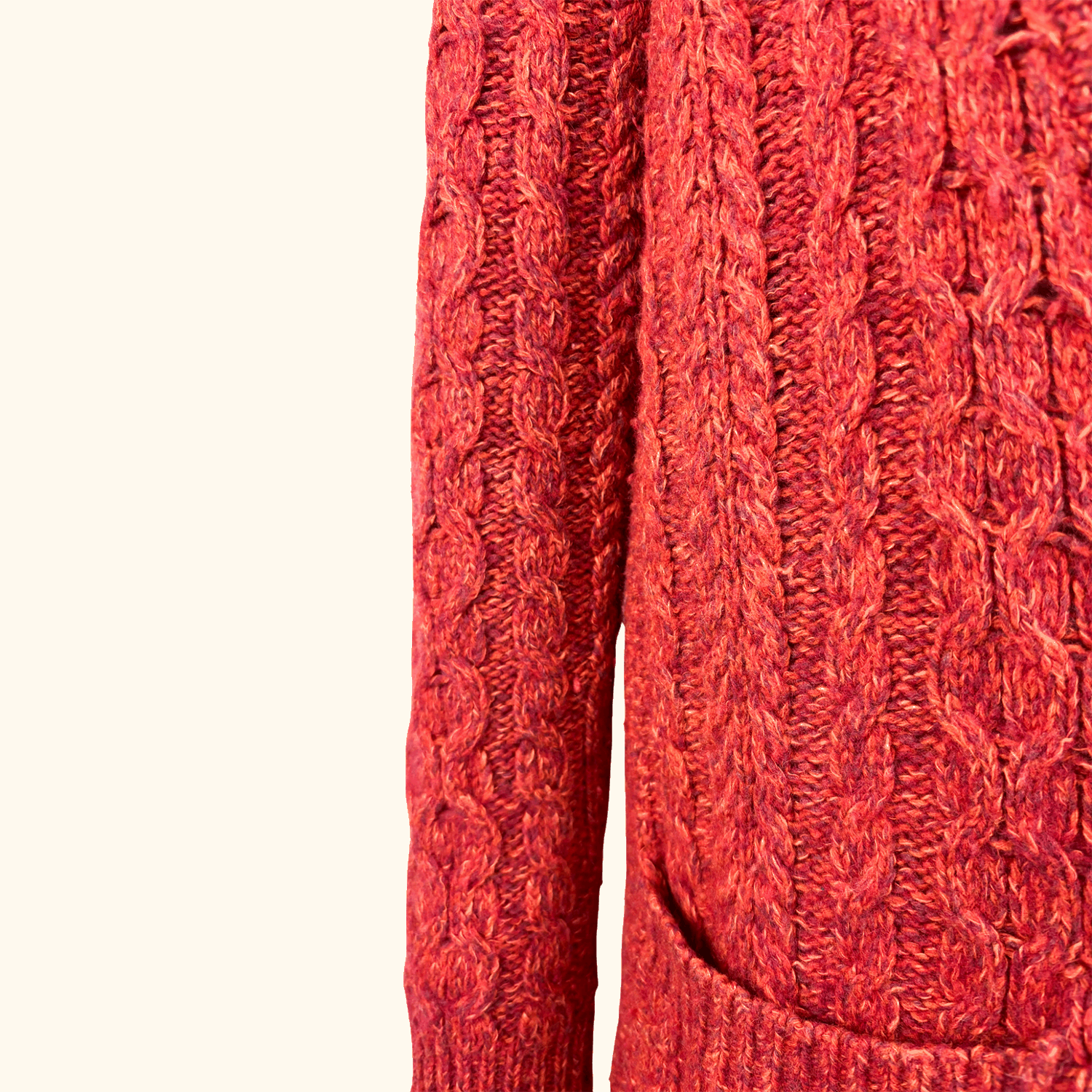 Whistles Burnt Orange Cable Knit Wool Blend Cardigan - Size 8 Whistles