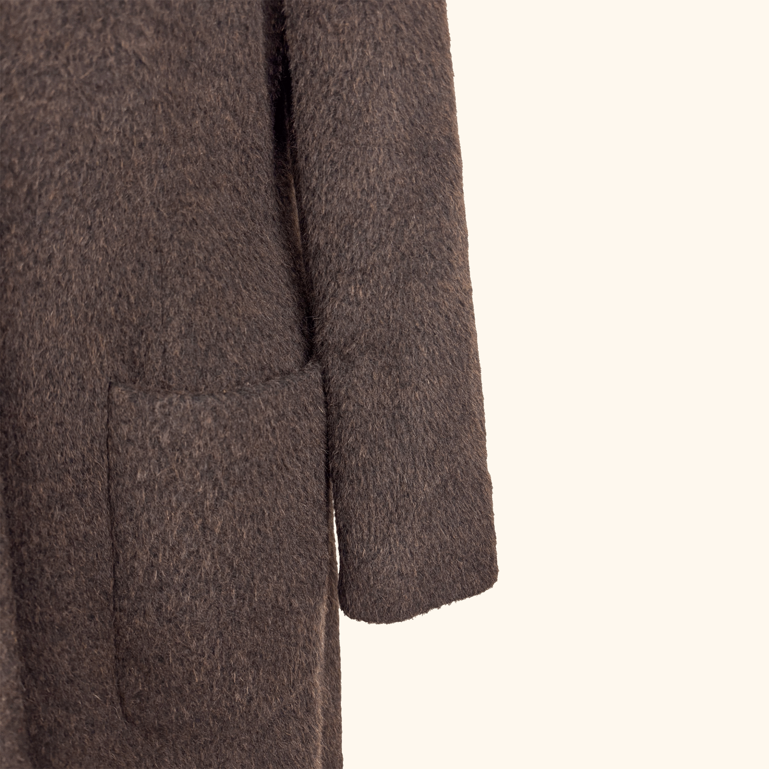 M&S Chocolate Brown Brushed Wool Blend Long Coat - Size 12 M&S