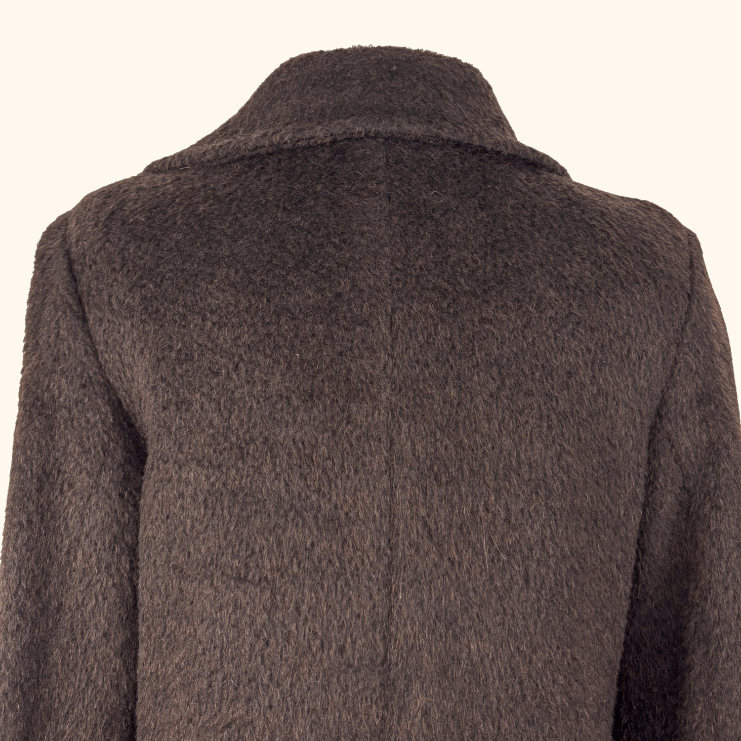 M&S Chocolate Brown Brushed Wool Blend Long Coat - Size 12 M&S