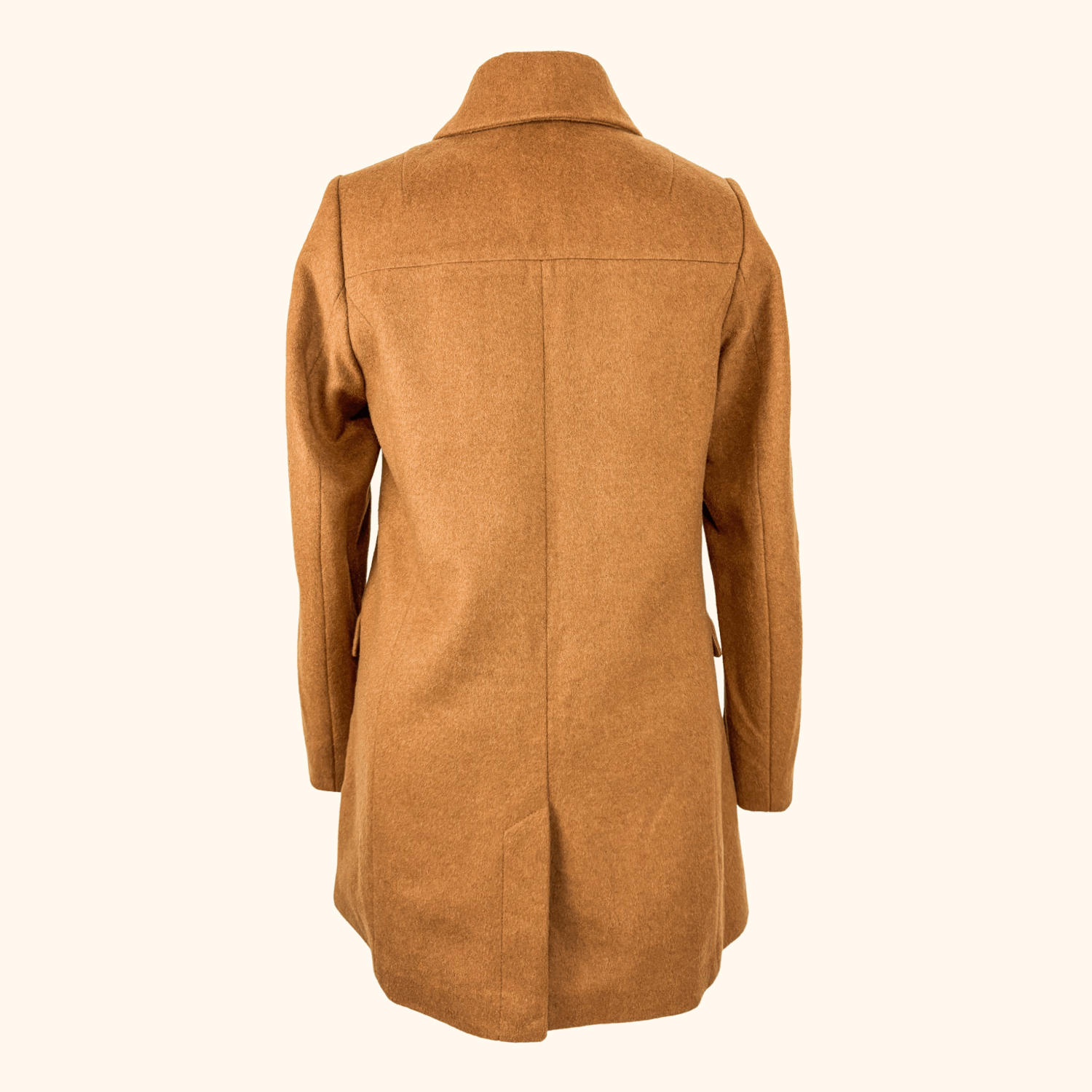 H&M Camel Brown Recycled Wool Blend Pea Coat - Size 8 H&M